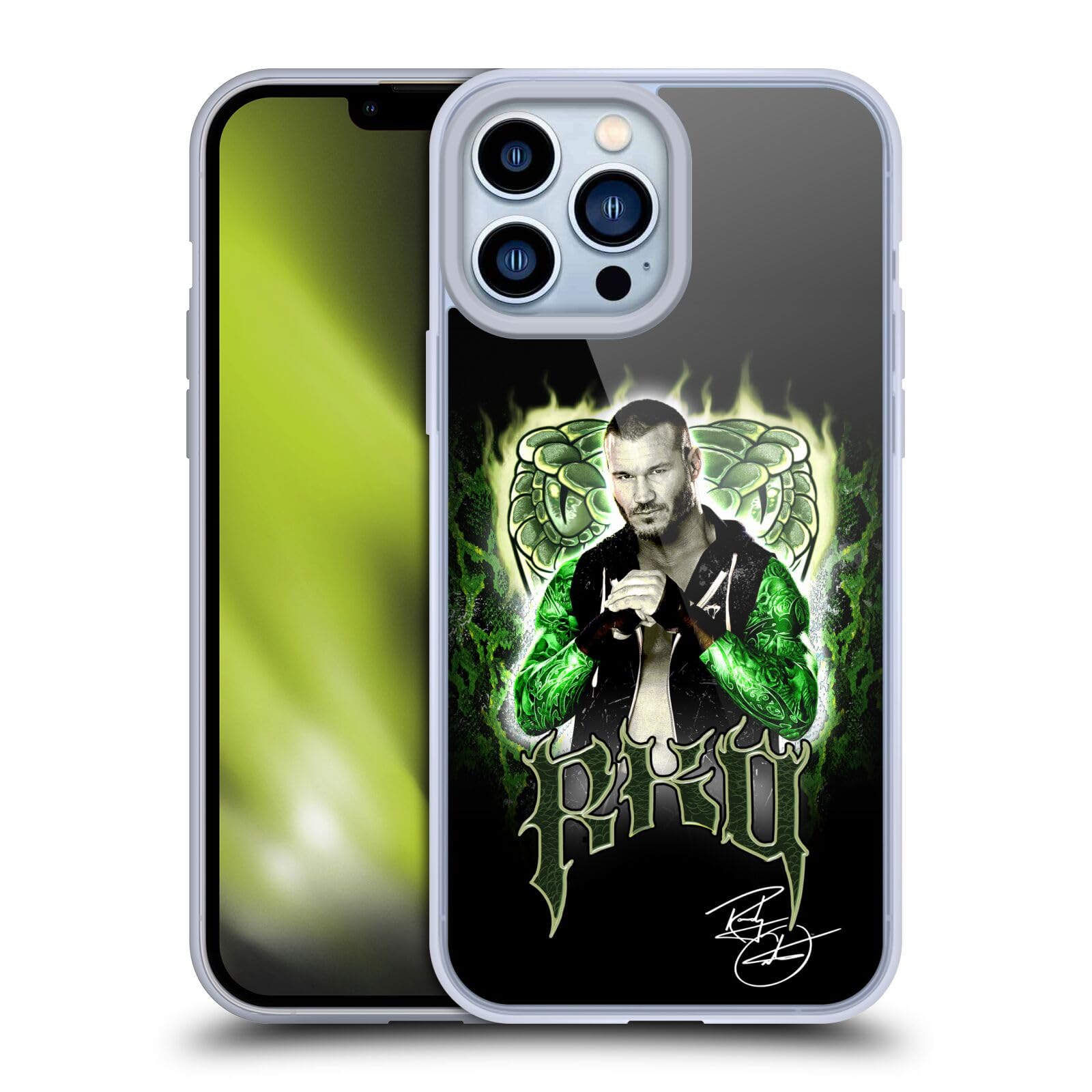Official WWE RKO Randy Orton Soft Gel Case for iPhone 13 Pro Max - Durable Shockproof Phone Cover with Licensed WWE Image - Perfect for Wrestling Fans, Gym & Everyday Use
