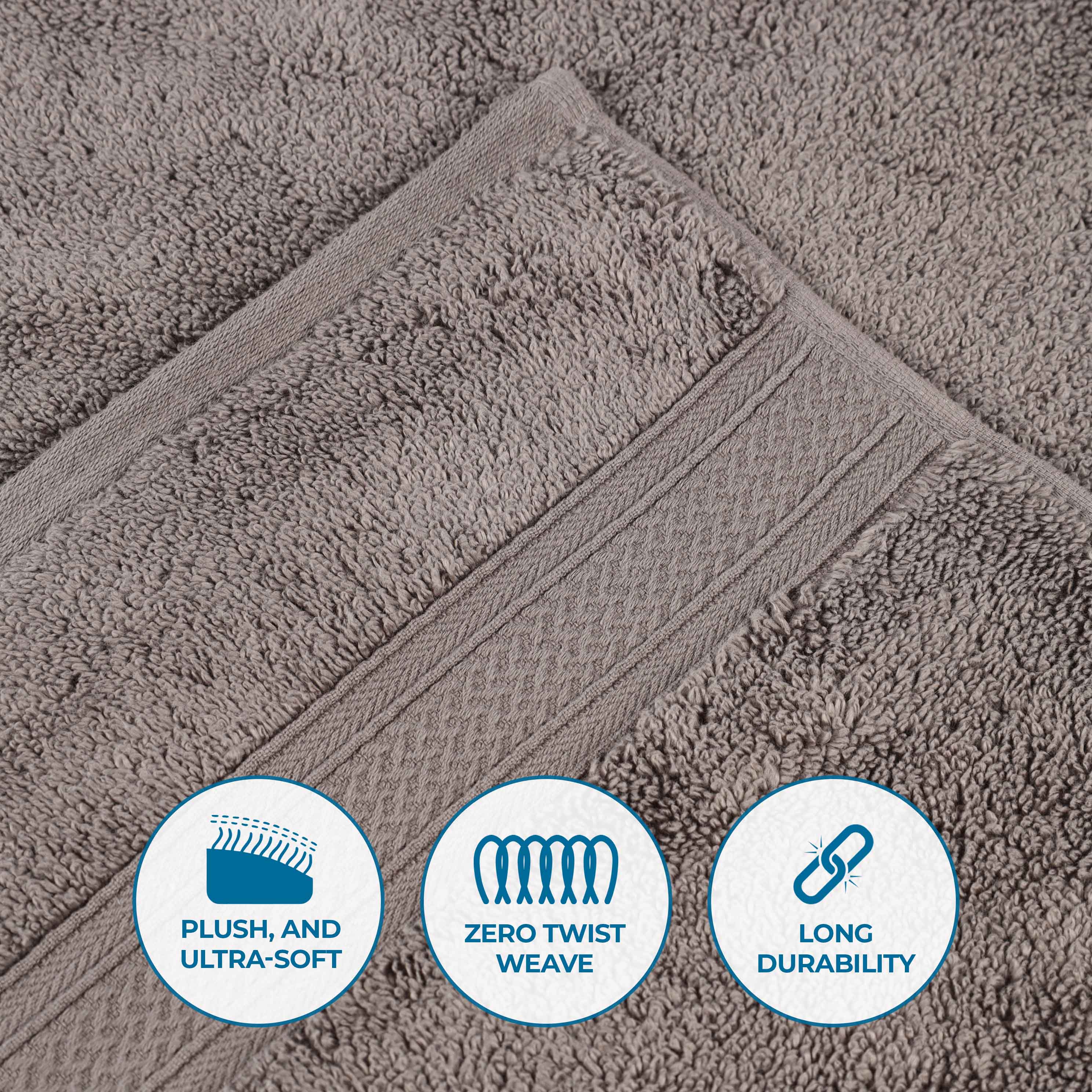 Premium 12-Piece Zero Twist Cotton Towel Set - Solid & Jacquard Chevron Design for Bath, Spa, and Luxury Home Decor