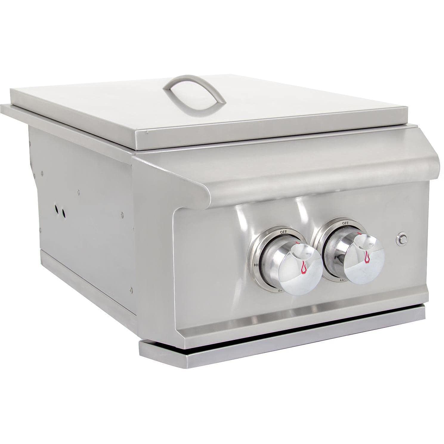 High Performance Built-in Natural Gas Burner with Wok Ring - Stainless Steel Drop-in Grill Accessory for Outdoor Kitchen | Perfect for Backyard BBQs, Patio Cooking & Asian Stir-Fry Dishes