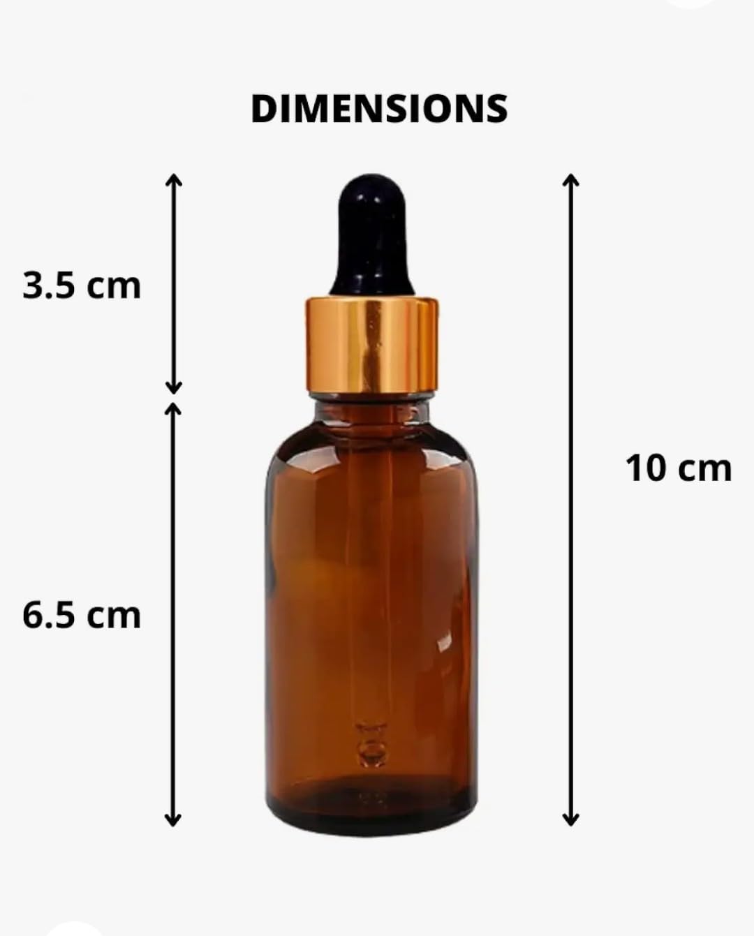 30ml Amber Glass Bottle with Dropper & Golden Ring - Refillable Essential Oil Bottles for DIY Perfumes, Aromatherapy, Skincare (Pack of 6) | Perfect for Travel, Gifts & Home Use