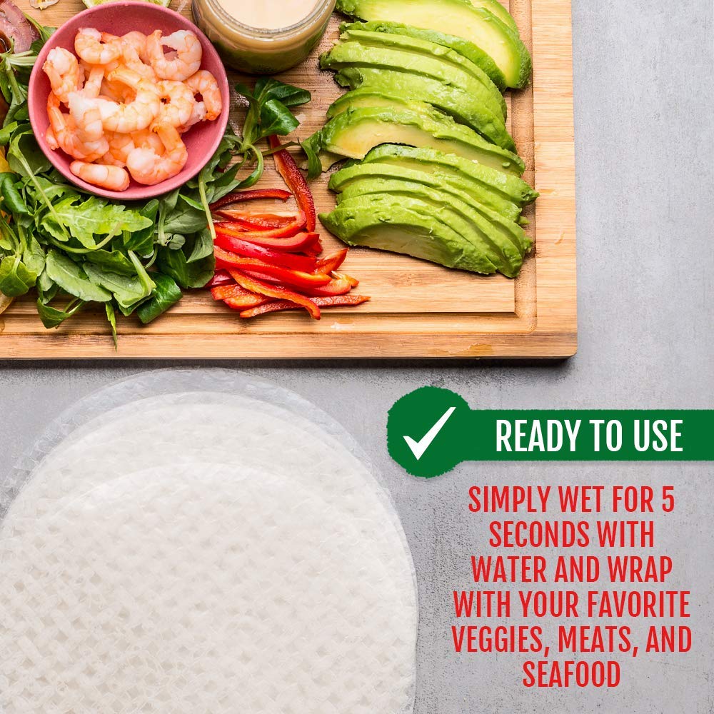 Premium Round White Rice Paper Wraps 3-Pack | Non-GMO, Gluten-Free, Vegan & Paleo Friendly | Perfect for Spring Rolls, Dumplings & Asian Cuisine | Kosher Certified for Passover Kitniyot | Ideal for Home Cooking, Meal Prep & Healthy Snacking