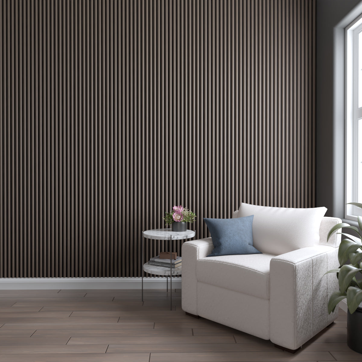 Acoustic Slat Wood Wall Panel - Half Round Slats for Home & Office Soundproofing & Decoration | Perfect for Living Room, Bedroom, and Conference Room