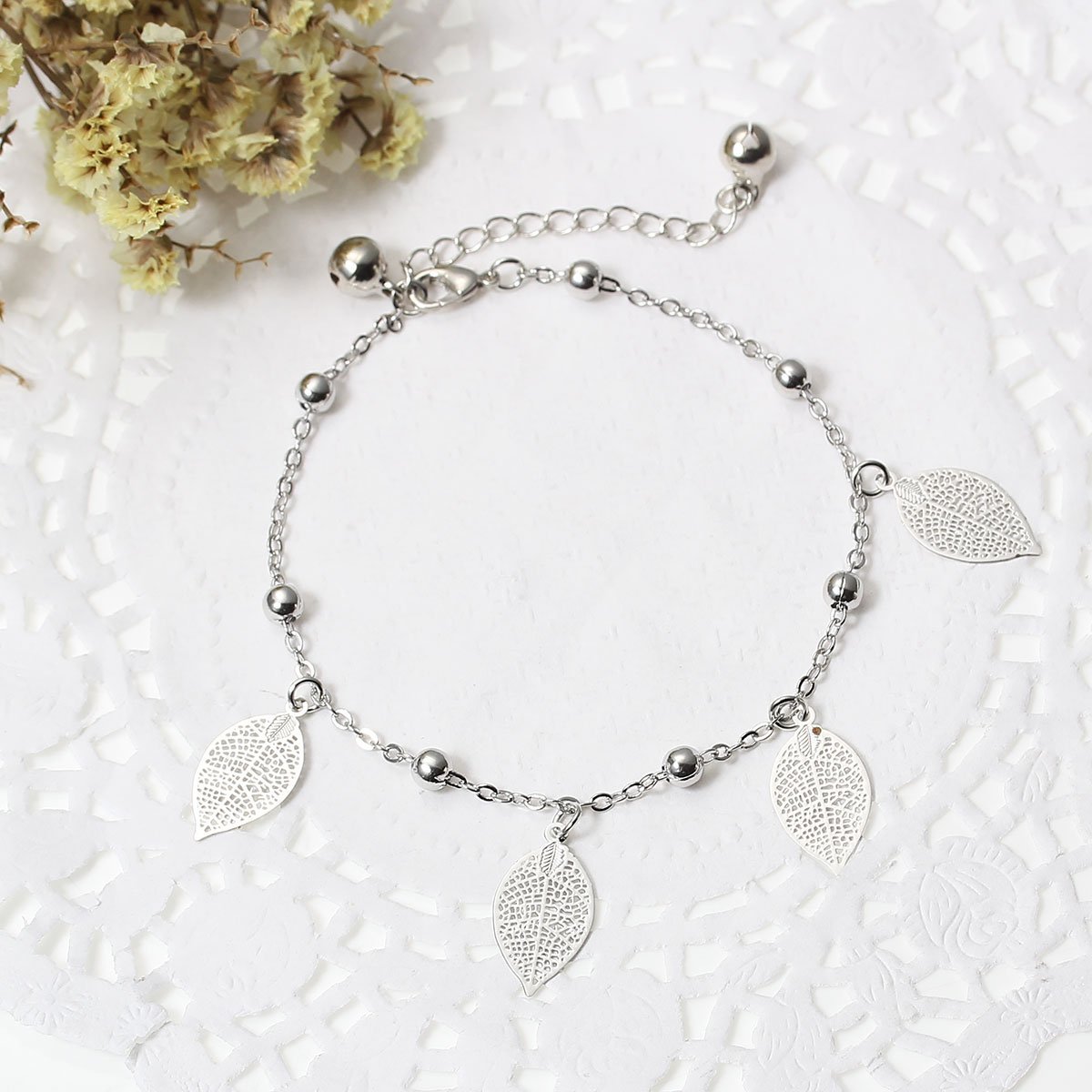 Elegant Sparkling Filigree Stamped Bell Bracelet for Women - Perfect for Parties, Weddings & Date Nights