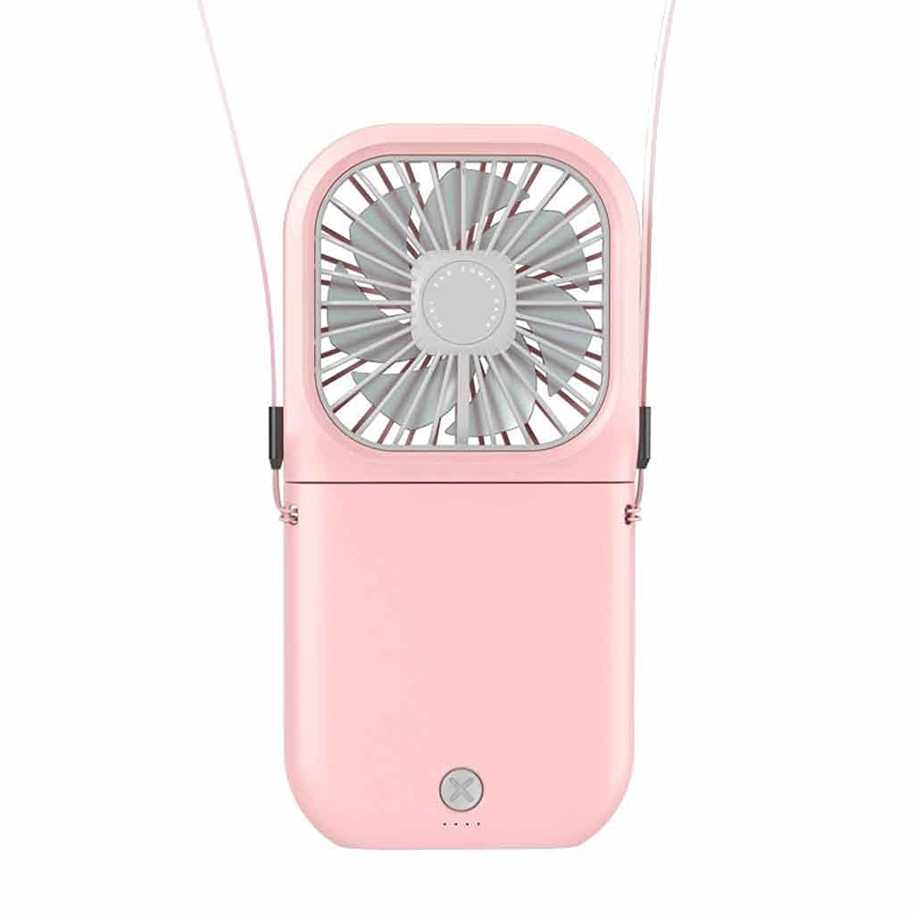 HJINGBIN Portable Neck Fan - USB Rechargeable, Hands-Free, Foldable, Quiet Personal Fan with Power Bank Function - Perfect for Office, Travel, Outdoor, and Home Use