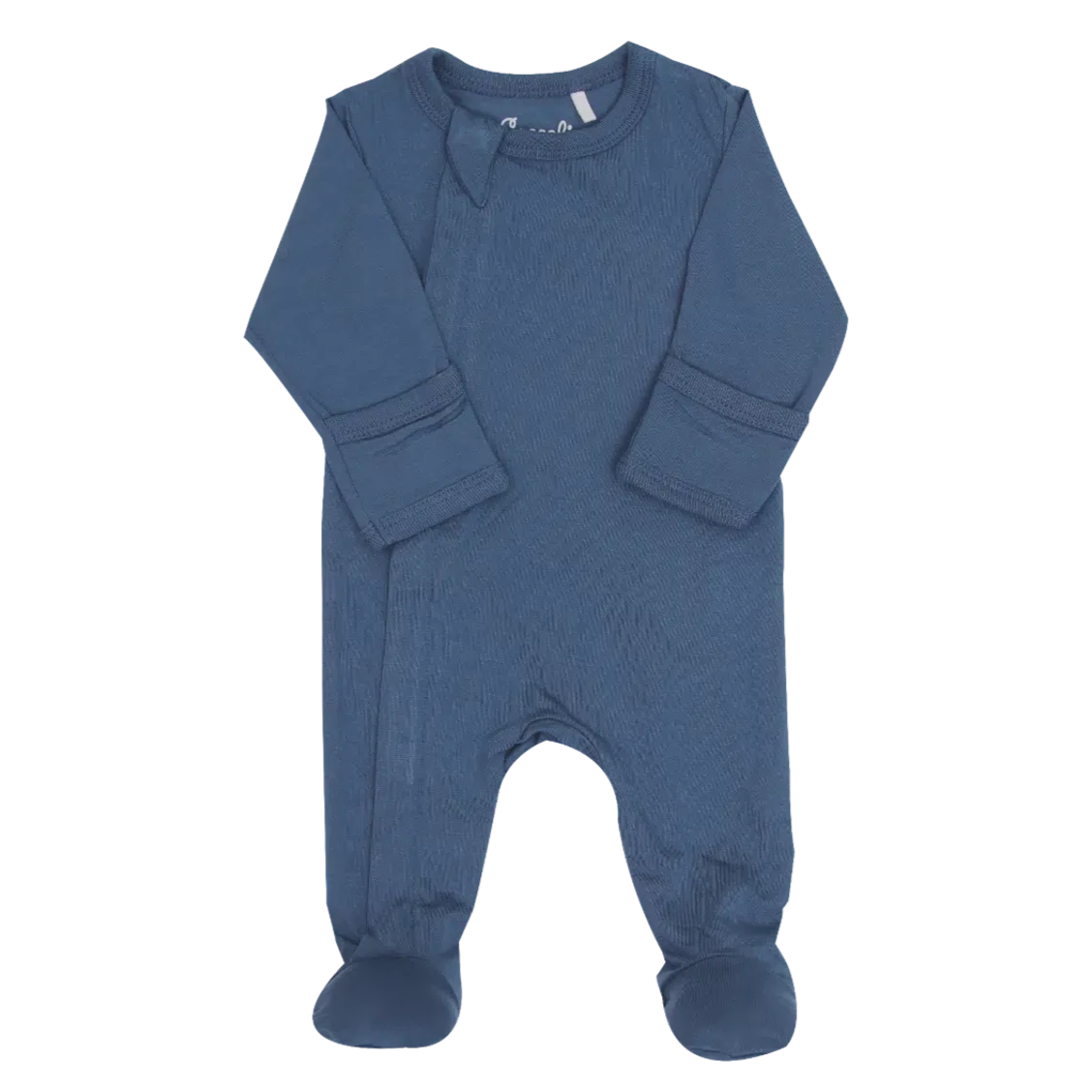 Coccoli Modal 2-Way Zipper Footie Pajamas for Babies & Toddlers - Soft Majolica Blue Sleepwear | Perfect for Nursery, Bedtime & Lounging