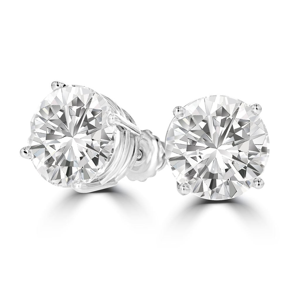 18KT White Gold 10.03 CTW Round Diamond Stud Earrings for Women - Luxury Wedding, Anniversary & Special Occasion Jewelry Gift