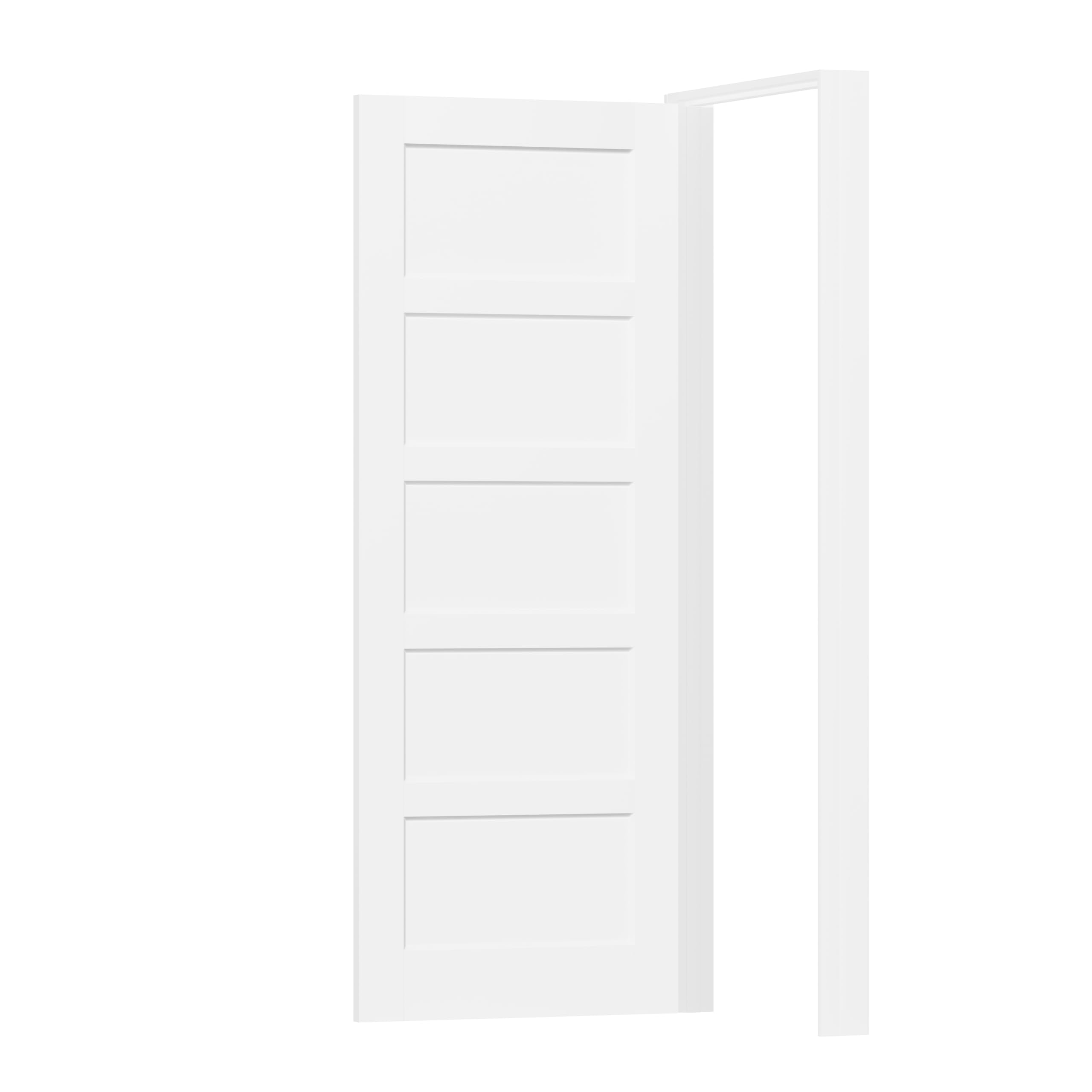 30in x 80in 5-Panel Prehung Interior Door with Jamb Frame - DIY Paintable French Style for Bedroom, Kitchen & Study | Easy Installation, Hinges & Handles Not Included | Perfect for Home Renovation & Room Dividers