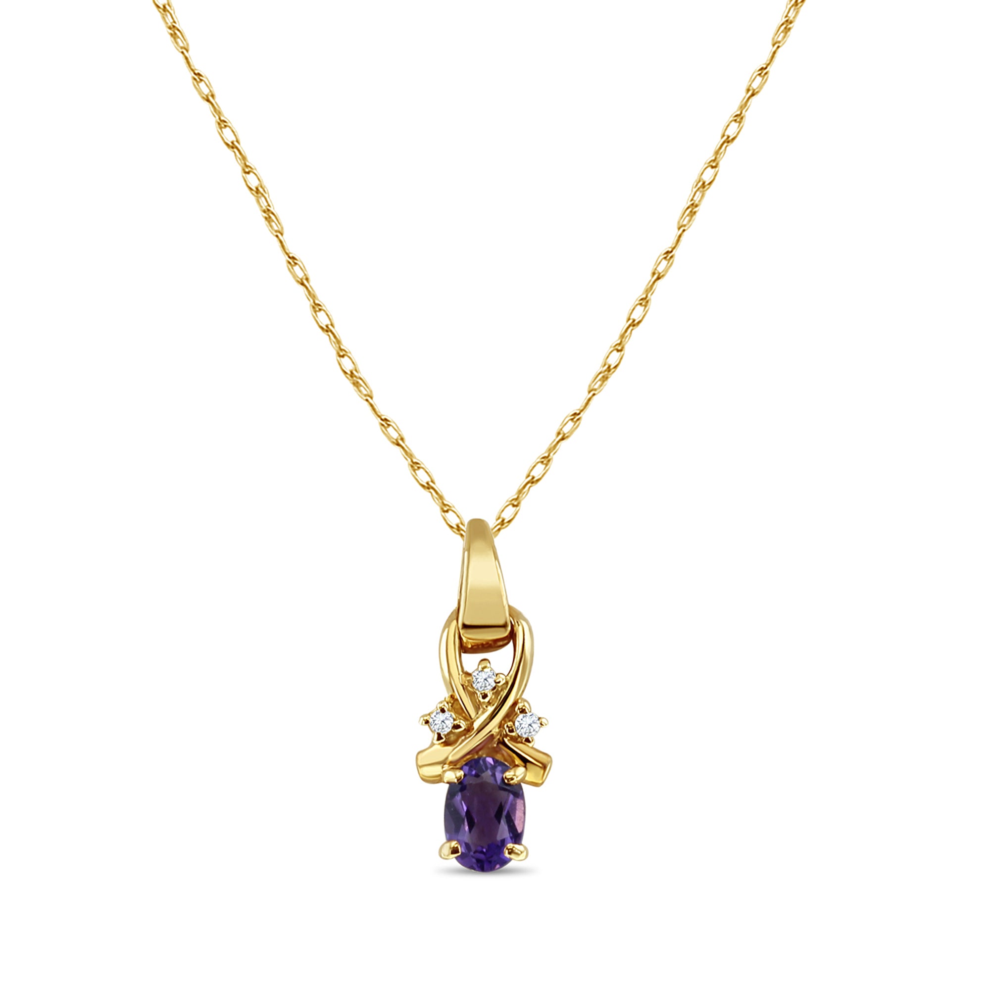 Vintage Oval Amethyst Pendant Necklace in 14k Yellow Gold - Elegant Jewelry Gift for Women, Perfect for Weddings & Special Occasions