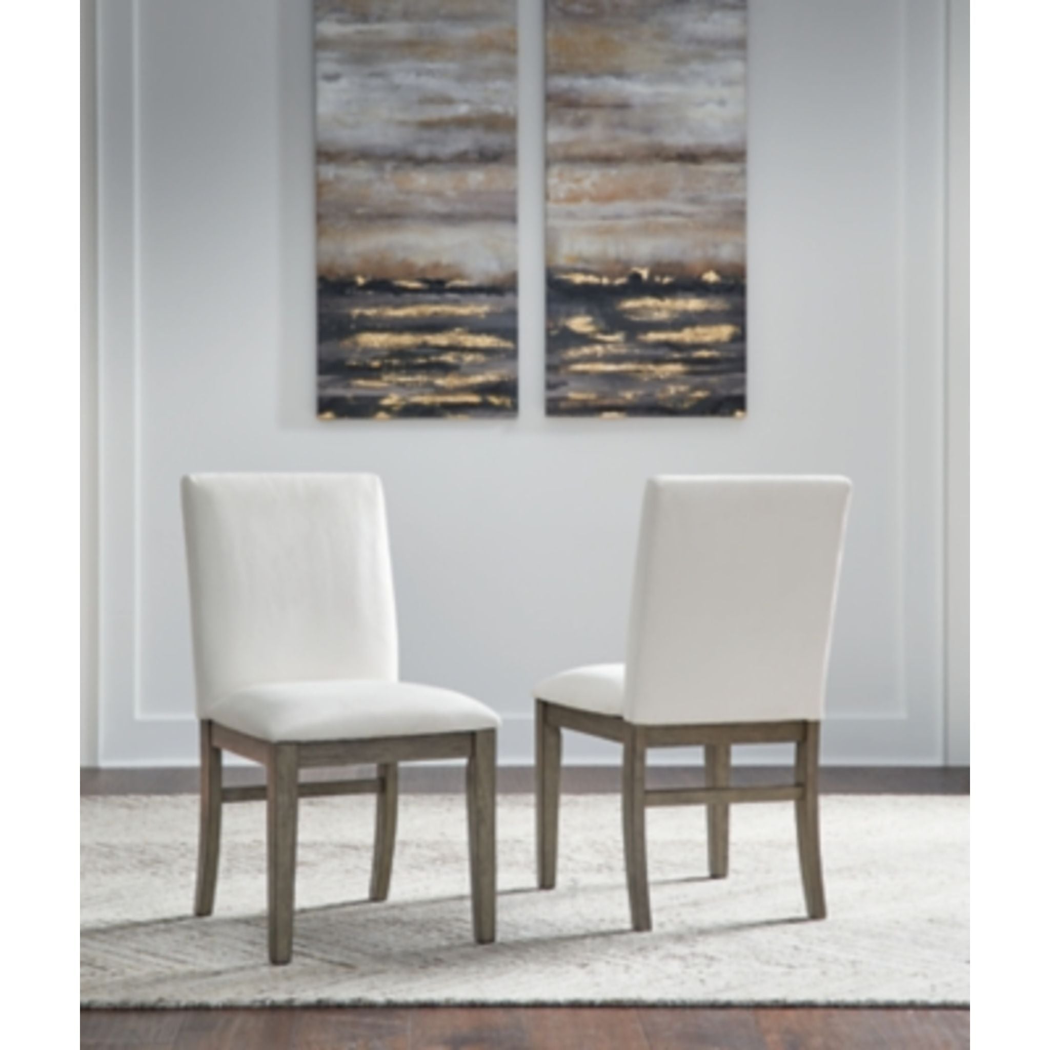 Anibecca Side Chair - Modern Gray/Off White Dining Chair (D970 01) for Kitchen, Dining Room & Office Workspace