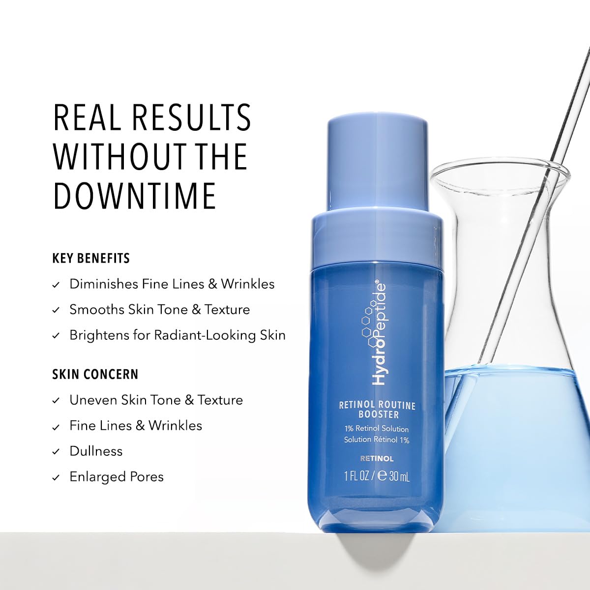HydroPeptide Retinol Routine Booster - 1% Universal Tri-Retinol Complex Peptide Solution for Anti-Aging & Wrinkles (1 oz) - Perfect for Night Skincare Routine & Sensitive Skin Care