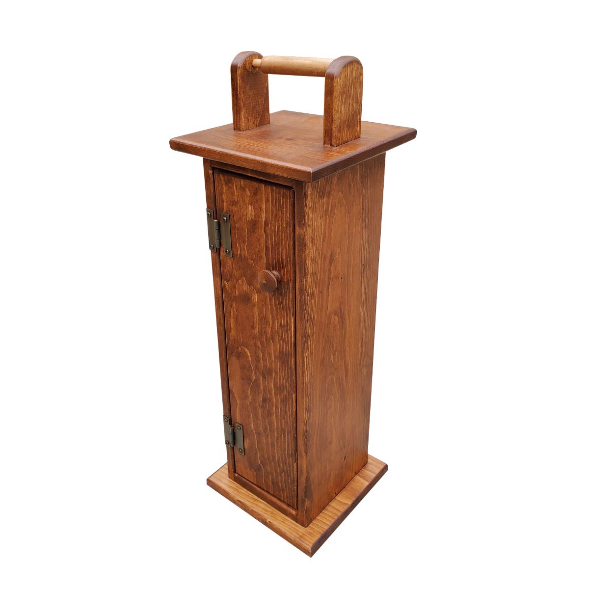 Amish Handcrafted Solid Pine Wooden Toilet Paper Holder Cabinet - 10