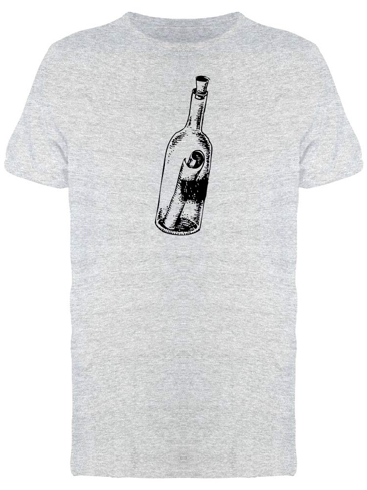 Smartprints Bottled Message T-Shirt for Men - Athletic Heather Grey Cotton Tee - Perfect for Casual Wear, Gym & Outdoor Activities
