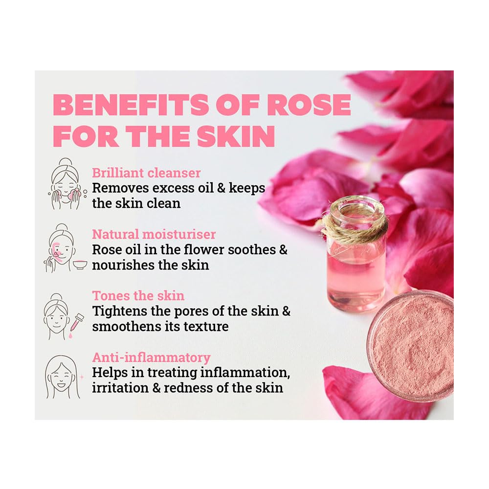 Heilen Biopharm Pink Rose Petal Powder - 100g | Natural Skincare & Body Nourishment | DIY Face Masks, Bath Soaks & Aromatherapy