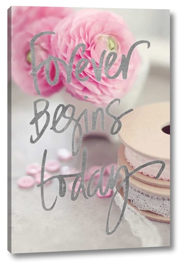Forever Begins Today by Sarah Gardner - 10x16 Inch Canvas Wall Art Print, Gallery Wrapped, Ready to Hang - Perfect for Living Room, Bedroom & Office Decor