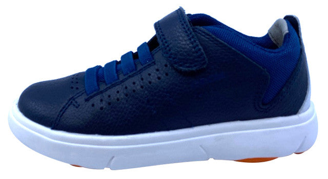 Geox Respira Boys' Hook and Loop Sneakers - Breathable Navy/Orange Athletic Shoes for Kids | Perfect for School, Play & Everyday Wear