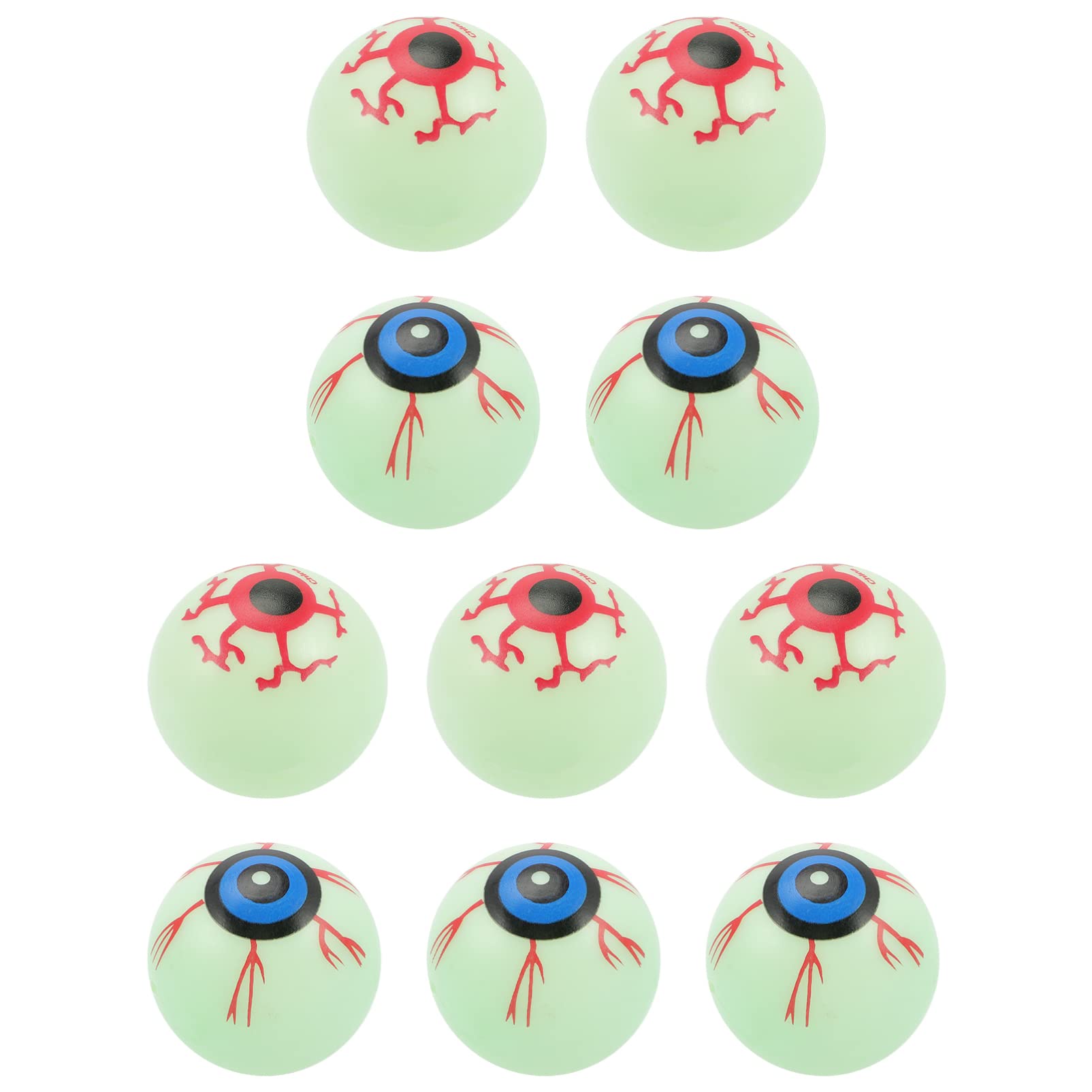 Gadpiparty 10 Pcs Glow in The Dark Halloween Eyeball Bouncy Balls - Scary Plastic Hollow Eyeballs for Halloween Party Decorations, Horror Props, Bag Fillers & Favors (3.3cm) - Perfect for Trick-or-Treat, Haunted House Decor & Spooky Party Games