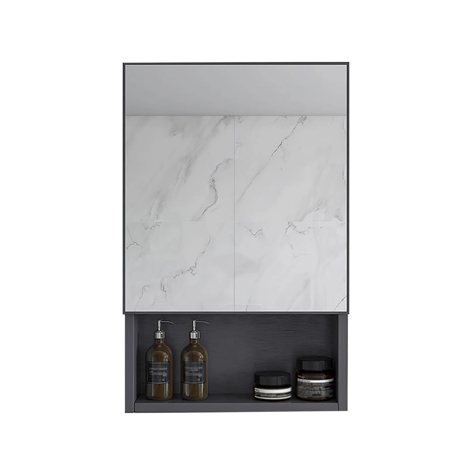 XIAOQIAO Wall Mounted Bathroom Mirror Cabinet with Storage - Space Saving Makeup & Shaving Mirror for Small Bathrooms - Perfect for Vanity Organization and Daily Grooming Routine