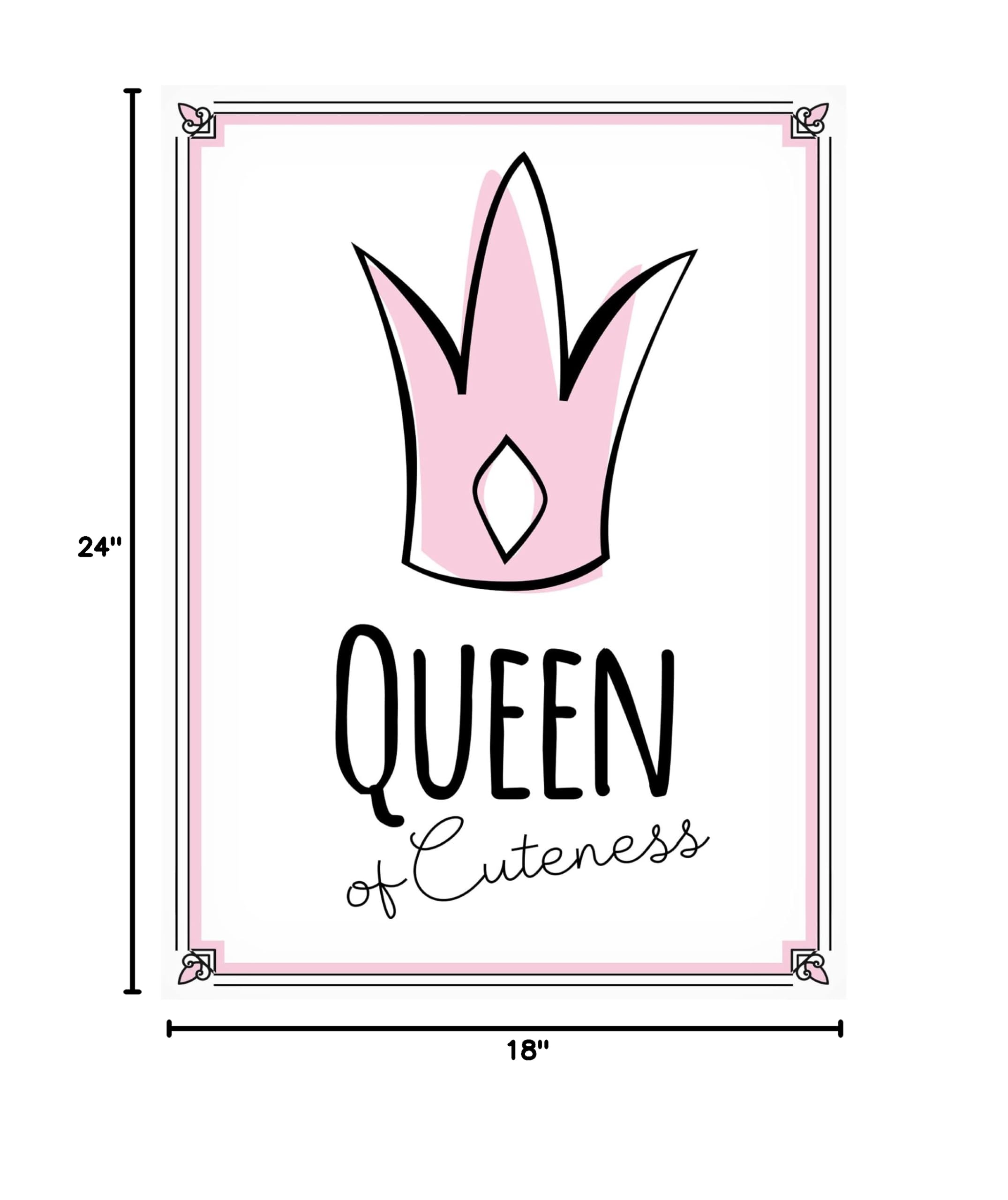 Trademark Fine Art 'Queen of Cuteness' Canvas Wall Art by Ayse - Kawaii Home Decor for Bedroom, Living Room & Office
