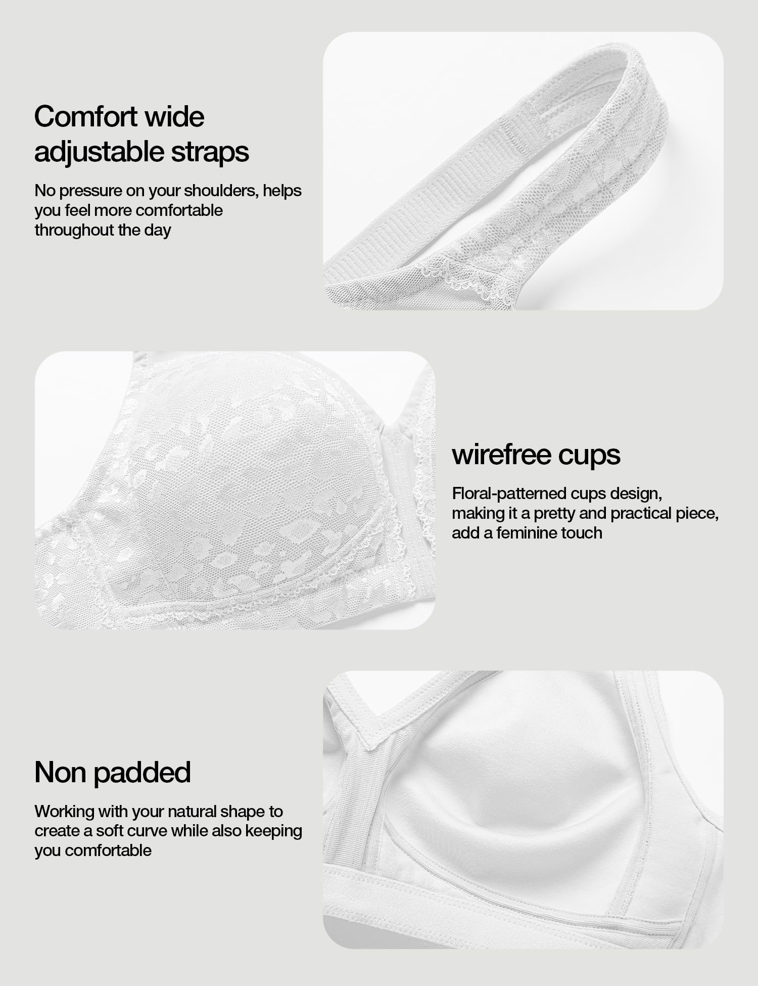 Wirefree Full Coverage Minimizer Bra for Women - Plus Size Non-Padded Comfort Bra for Everyday Wear & Support
