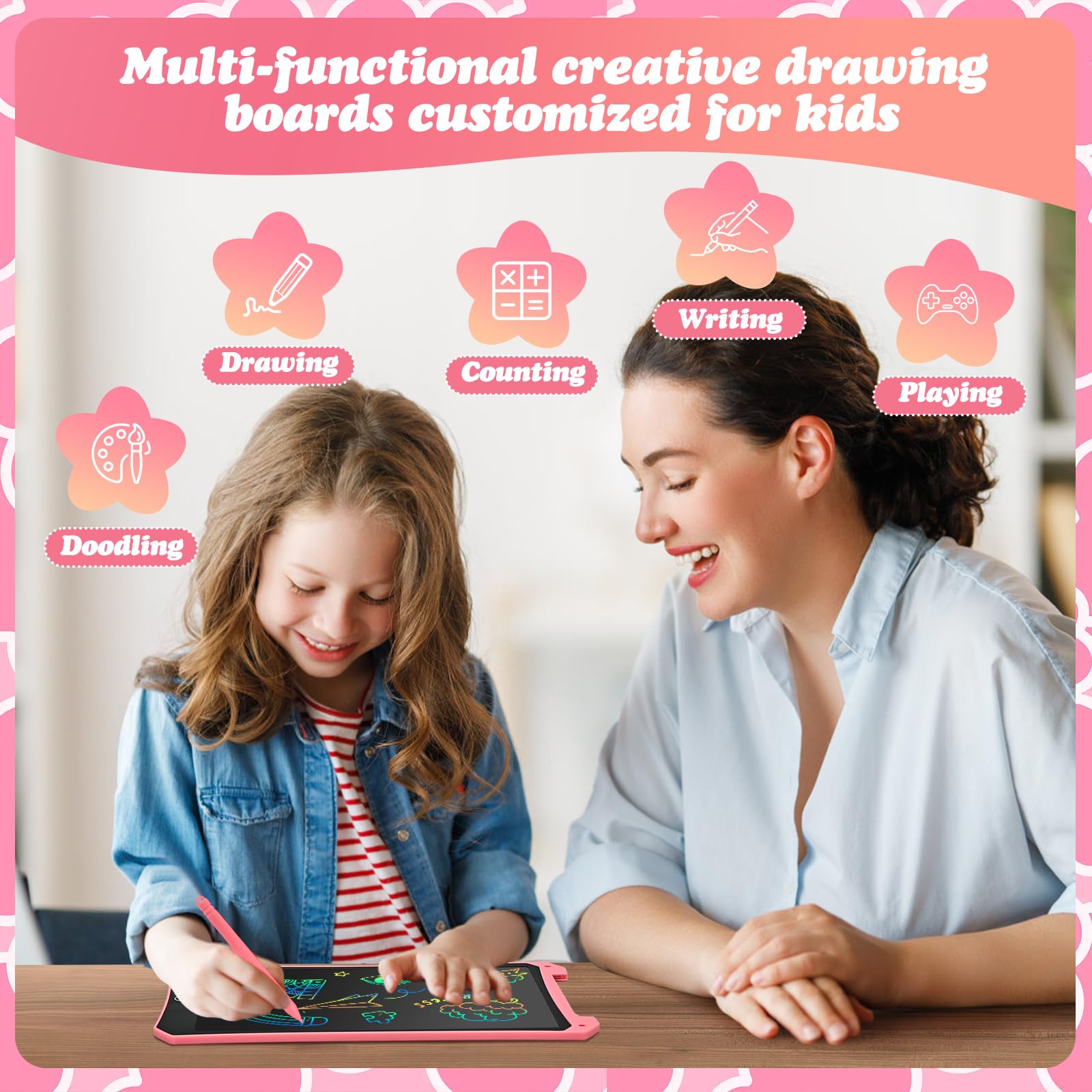 EooCoo 3 Pack LCD Writing Tablet for Kids Ages 2-7 | Electronic Drawing Pad with Stylus | Travel Essential, Car Games & Birthday Gifts for Boys Girls | Perfect for Easter Basket Stuffers, Classroom Activities & Creative Play