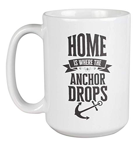 Anchor Drop Family Coffee & Tea Mug Set - 15oz Ceramic Mugs for Home Decor, Gifts & Daily Use - Perfect for Kitchen, Office or Camping Trips