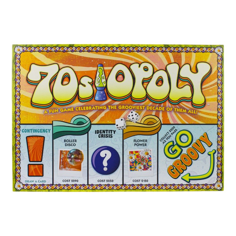 70s Opoly Nostalgic Board Game - Family Fun Strategy Game for Adults & Kids - Perfect for Parties, Game Nights & 70s Theme Events