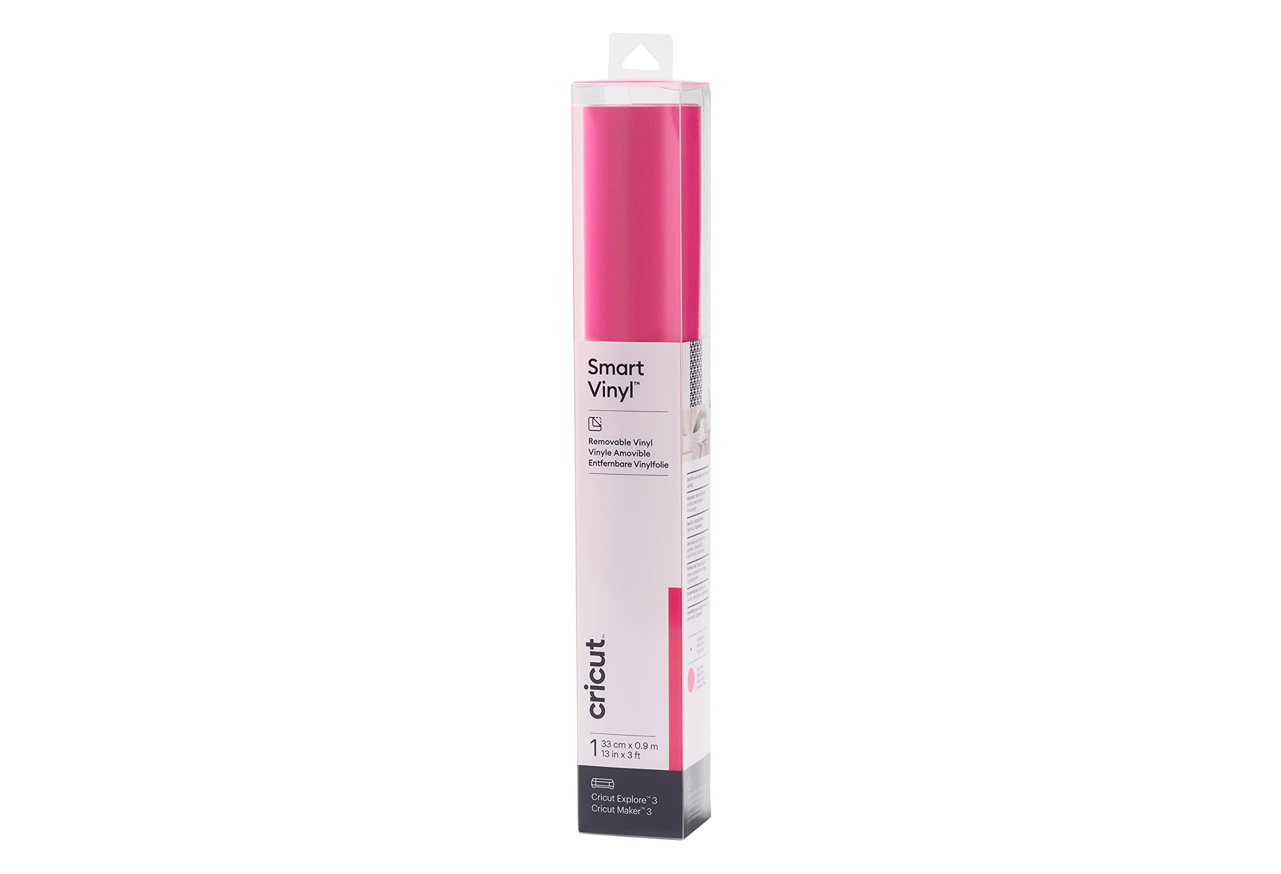 Cricut Smart Vinyl Removable - Party Pink | 0.9m (3ft) Self-Adhesive Vinyl Roll | Compatible with Cricut Explore 3 & Maker 3 | Perfect for DIY Crafts, Home Decoration & Party Decor
