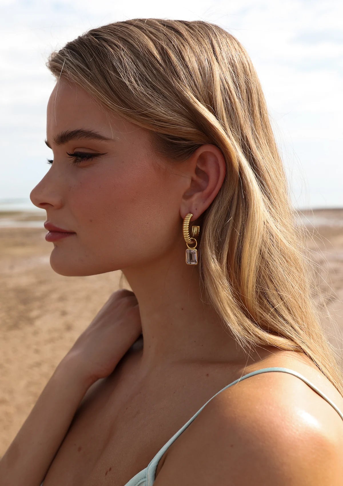 Lola Knight Dawn 18K Gold Crystal Charm Drop Bridal Earrings - Elegant Wedding Jewelry for Brides, Bridesmaids & Special Occasions