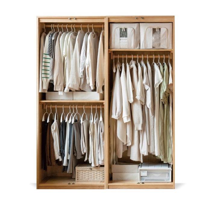 62.9×23.2×78.7 inch / 160×59×200 cm / natural wood color / door glass door wardrobe