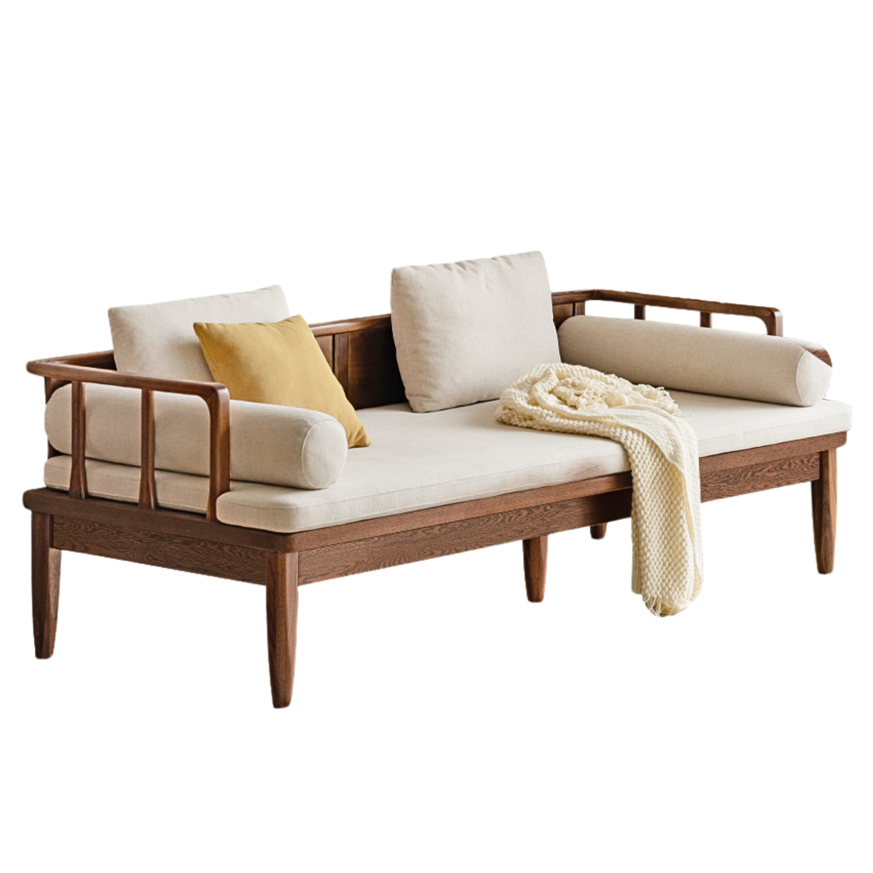 78.7х31.4х25.1 inch/ 200х80х64сm/ Walnut color/ Oak Luohan bed pear white