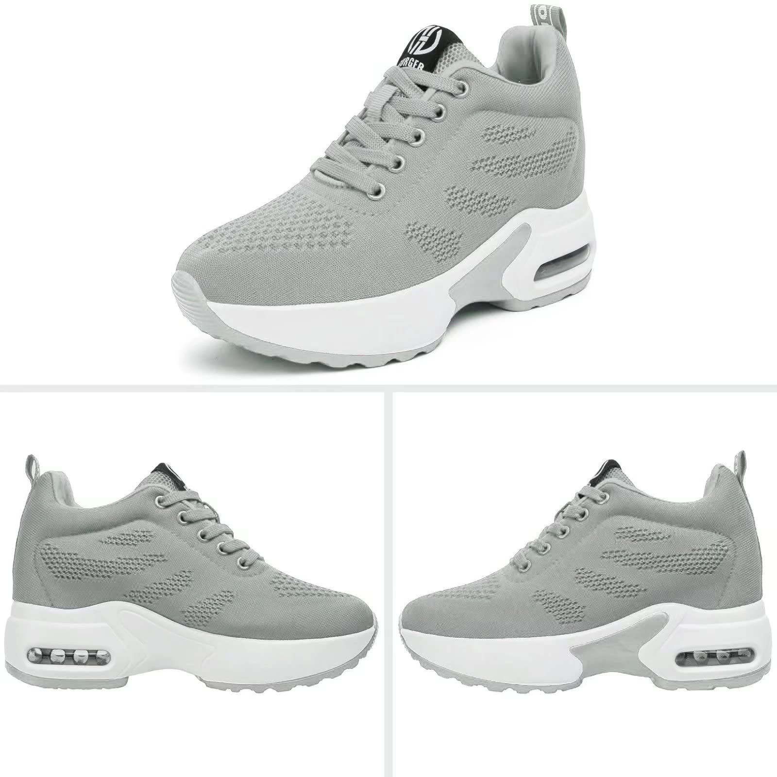 Women's Hidden Wedge Sneakers - Comfortable Platform Walking Shoes for Casual Outfits & Everyday Wear