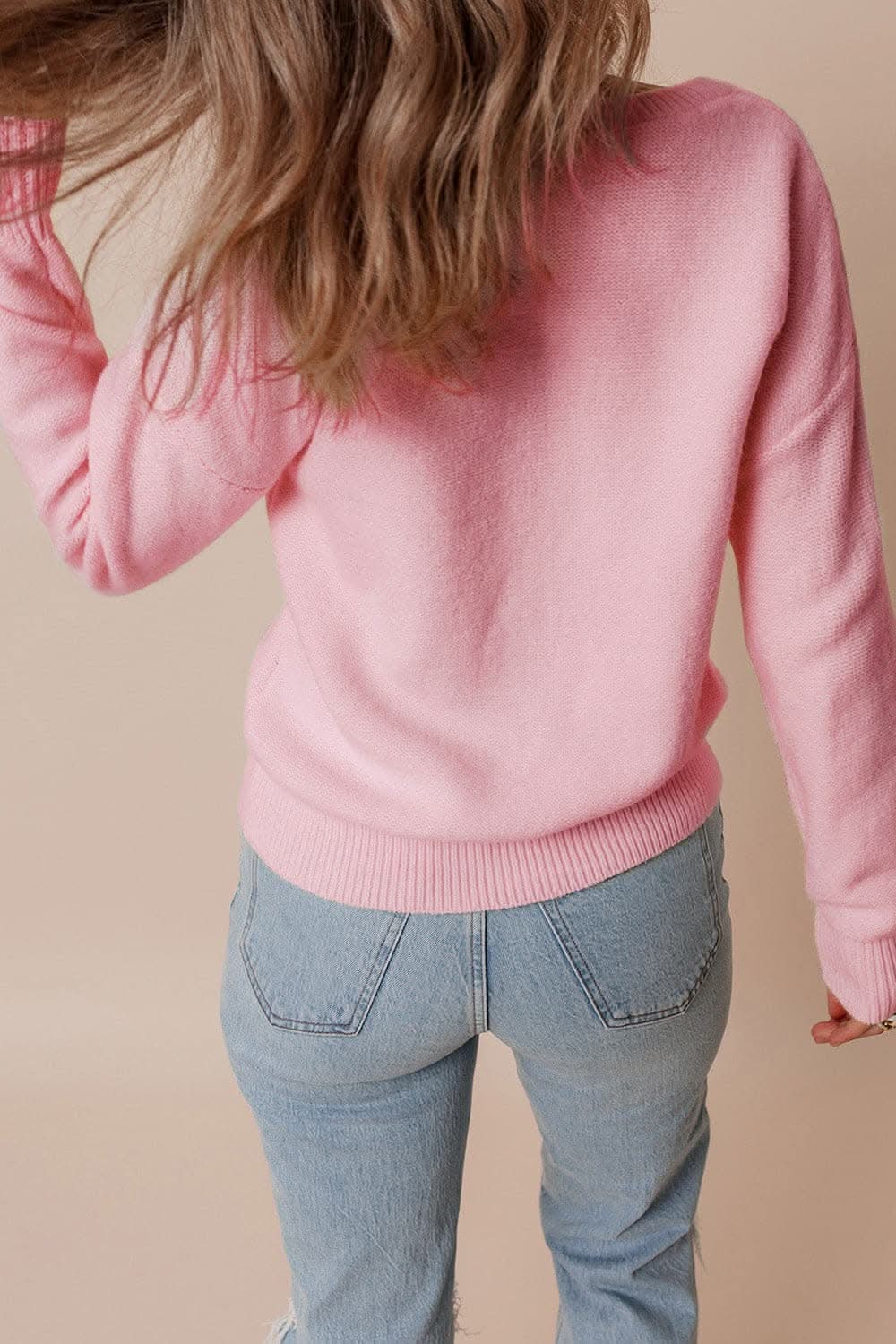 Elegant Floral Crochet Sweater for Women - Boho Chic Knit Pullover - Perfect for Spring Outfits & Casual Wear