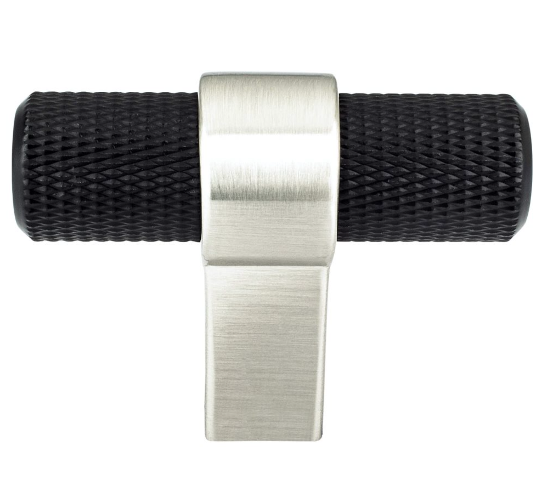 Knurled Prelude Brushed Nickel and Matte Black Cabinet Knobs and Drawer Pulls - Premium Hardware for Kitchen, Bathroom & Furniture Upgrade