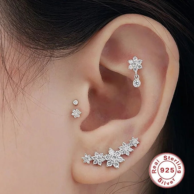 Flower Cartilage Earrings, Conch Studs, Helix Studs, Sleeper Earrings for Women | HC033 | Perfect for Daily Wear, Parties, and Gifts