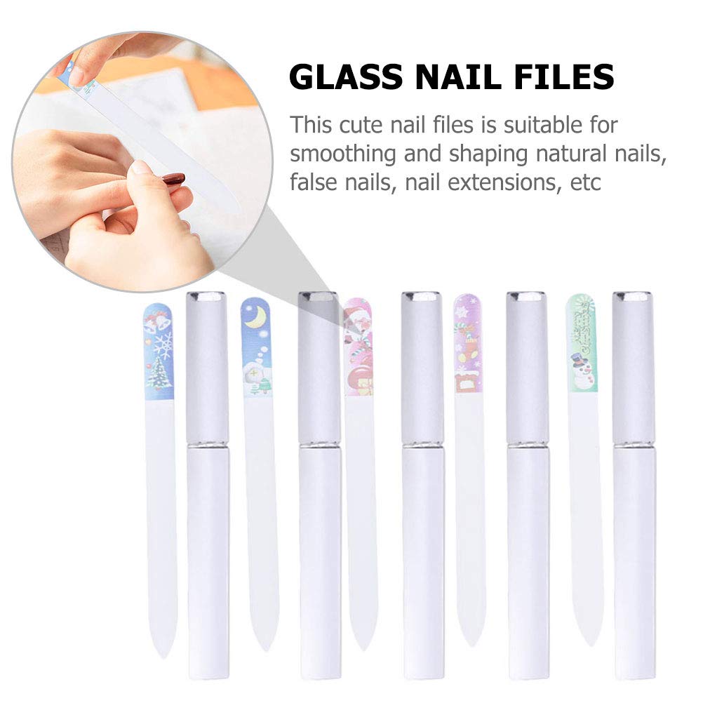 10-Pack Professional Glass Nail Files - Emery Board & Stained Glass Nail Shining File for Natural Nails Care - Perfect Manicure/Pedicure Tools Set - Great Gift for Christmas, Birthday & DIY Nail Salon Use
