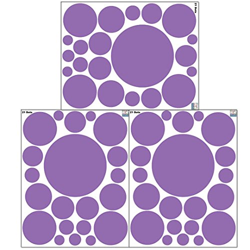 Polka Dot Wall Stickers - Self-Adhesive Vinyl Circle Decals for Girls Bedroom & Kids Room Decor - Lavender Wall Dots - Perfect for Nursery, Playroom & Home Wall Art Decoration