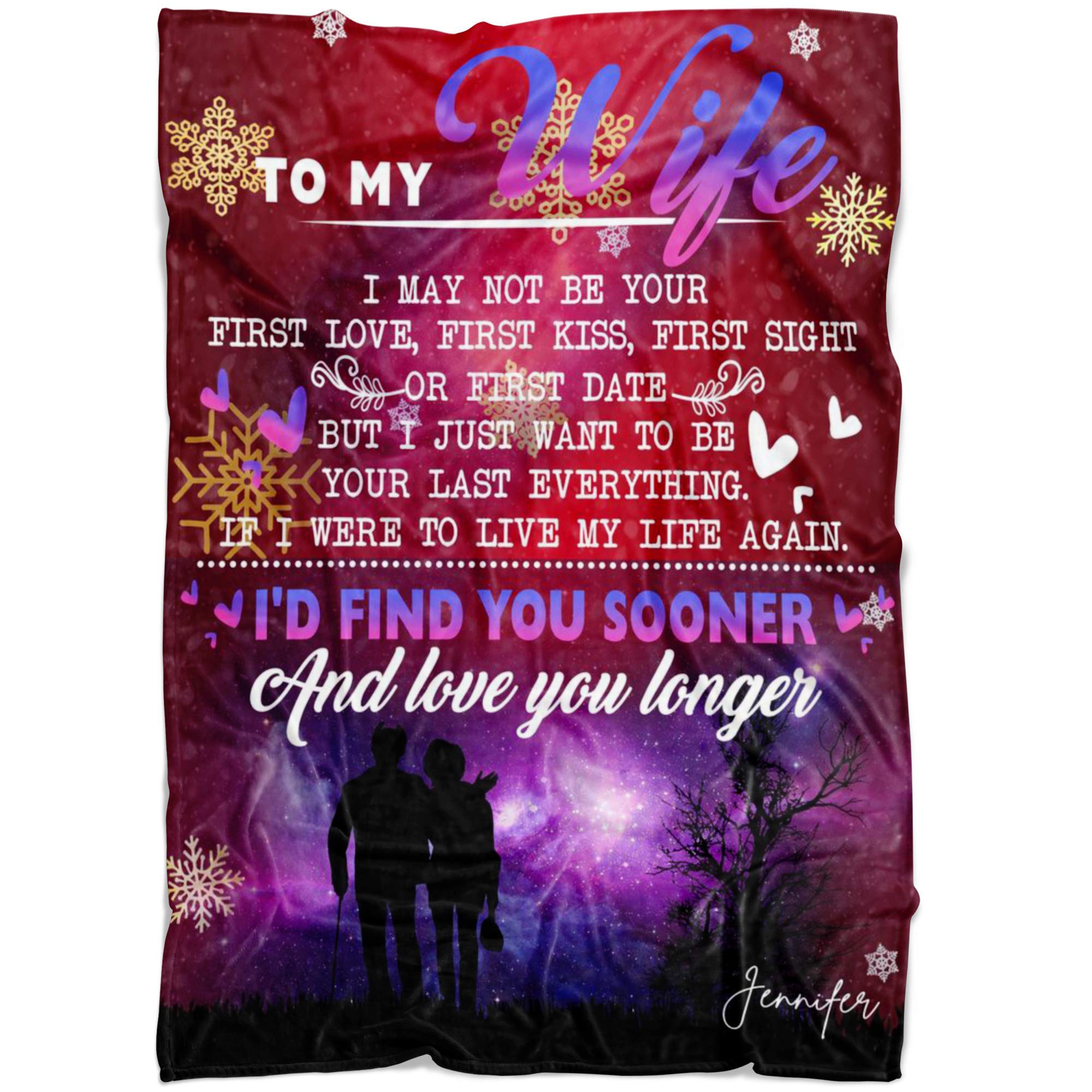 Personalized Name Blanket for Couples - Custom Embroidered Throw Blanket with Names - Romantic Gift for Wife/Husband - Anniversary & Birthday Present - Perfect for Cuddling on Sofa, Bed or Picnic Dates