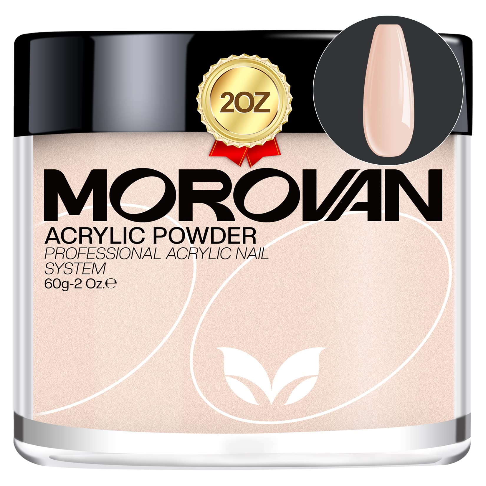 Morovan Nude Pink Acrylic Powder 2oz - Professional Polymer Nail Powder for Acrylic Nail Extensions, Sculpting & Carving | Perfect for Salon, Home Manicures & Nail Art Designs