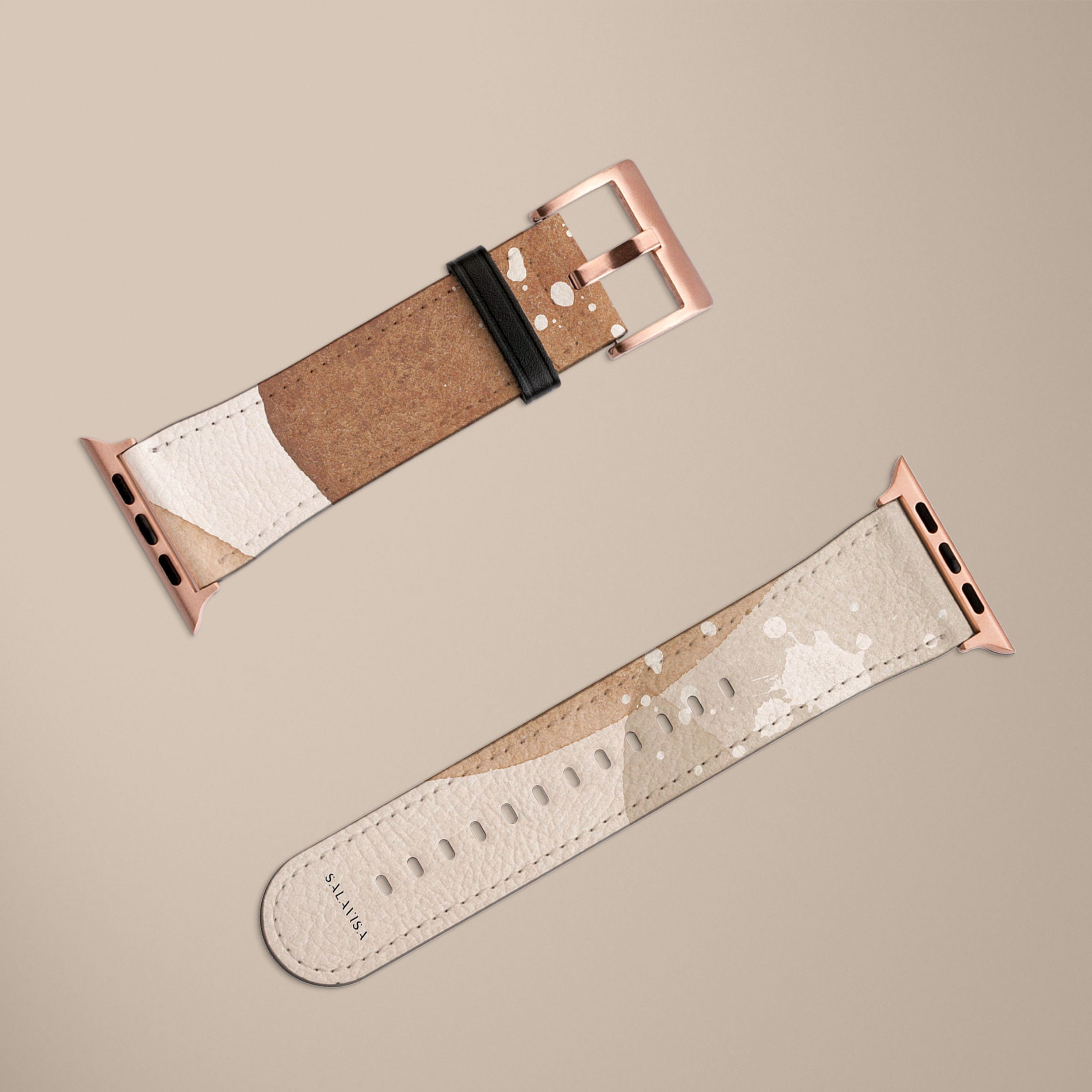 Beige Watercolor Art Watch Band - Adjustable Replacement Strap for Apple Watch, Fitbit & Samsung - Perfect for Casual, Office & Outdoor Activities