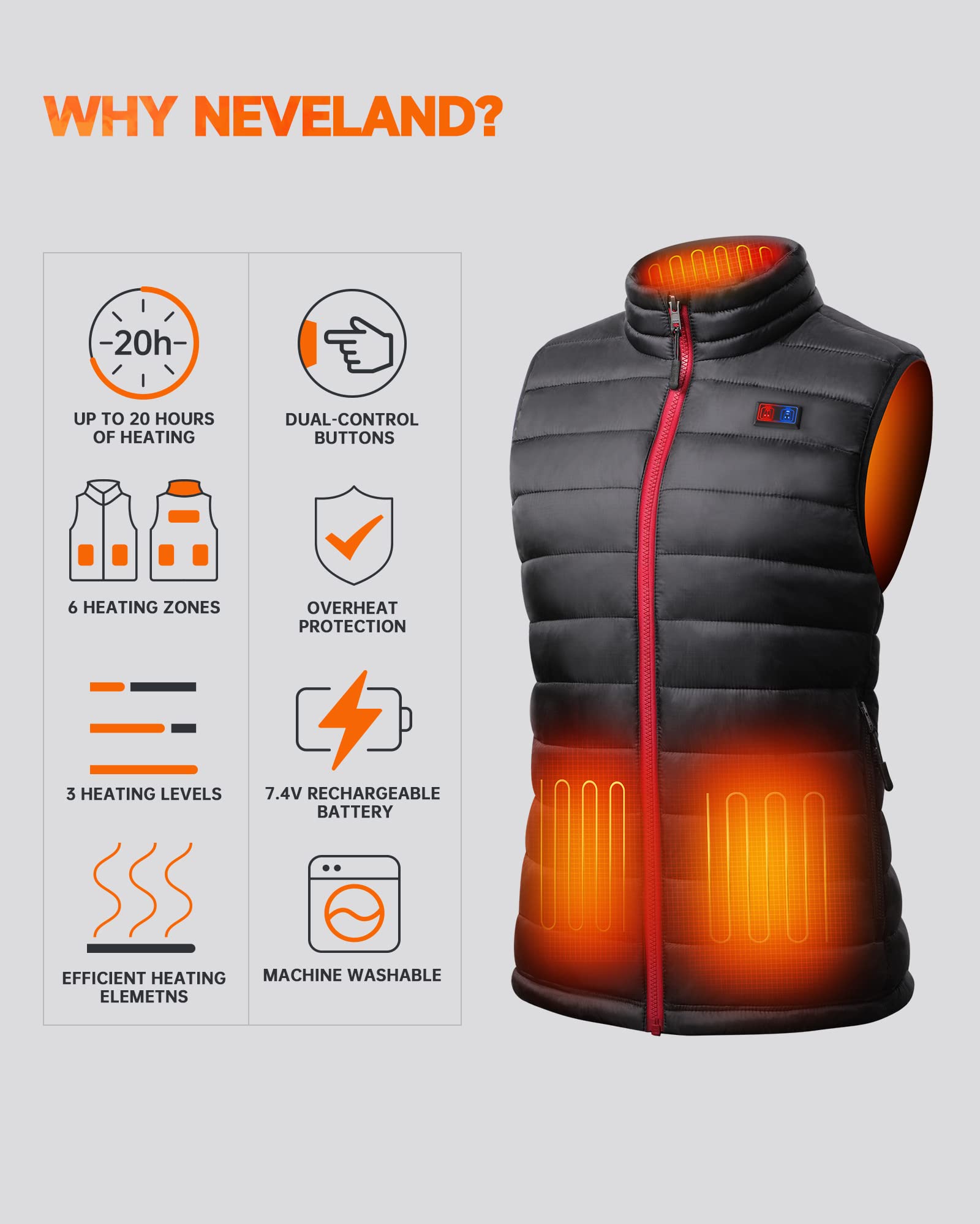 Women's Lightweight Heated Vest with Rechargeable Battery Pack - Adjustable Front & Back Temperature Control, Overheat Protection for Outdoor Winter Activities, Hiking & Camping