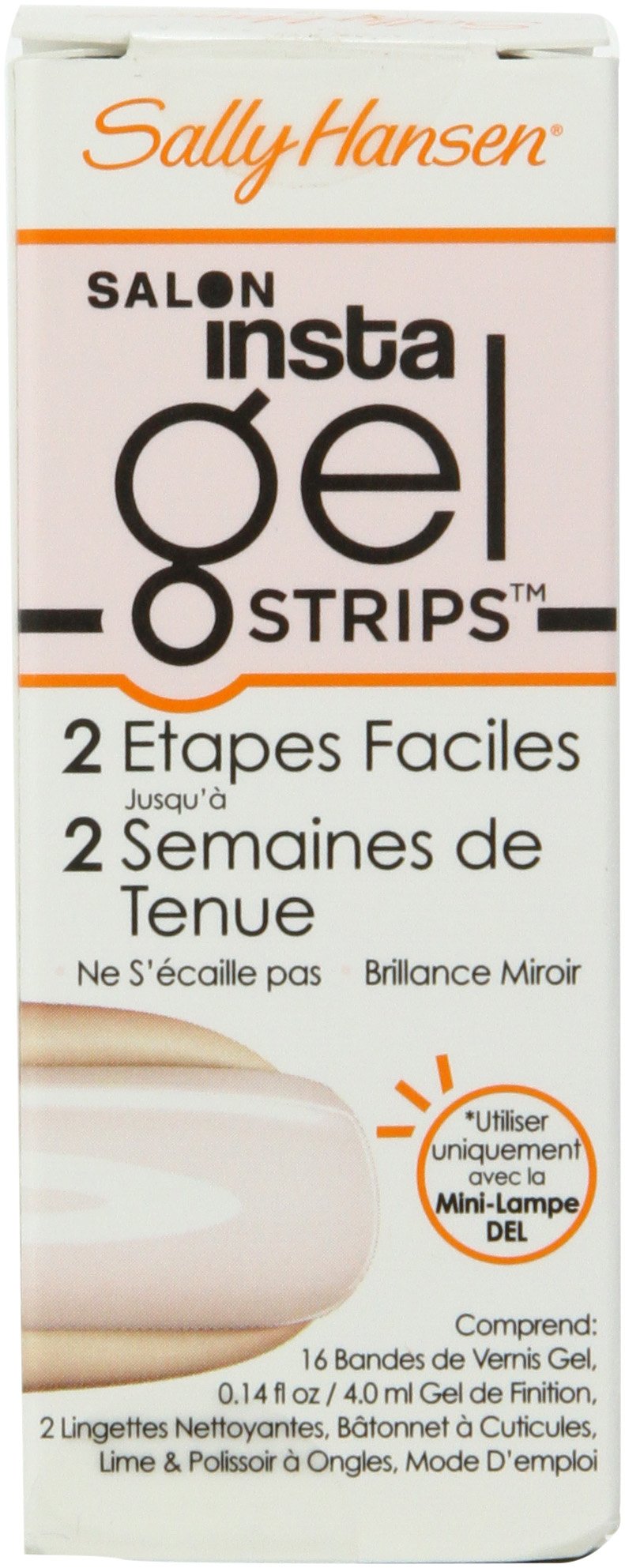 Sally Hansen Salon Insta Gel Strips - Shell We Dance? 16 Gel Nail Polish Strips with Top Coat | At-Home Manicure Kit for Salon-Quality Nails | Perfect for Parties, Weddings & Special Occasions