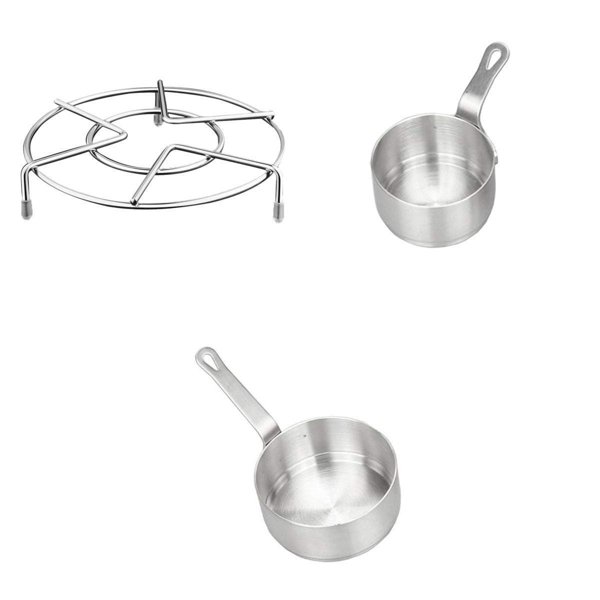 2-Piece Stainless Steel Chafing Dish Set with Trivet - Perfect for Soup, Frying, Milk, Coffee & Melting - Ideal for Catering, Buffets & Home Cooking