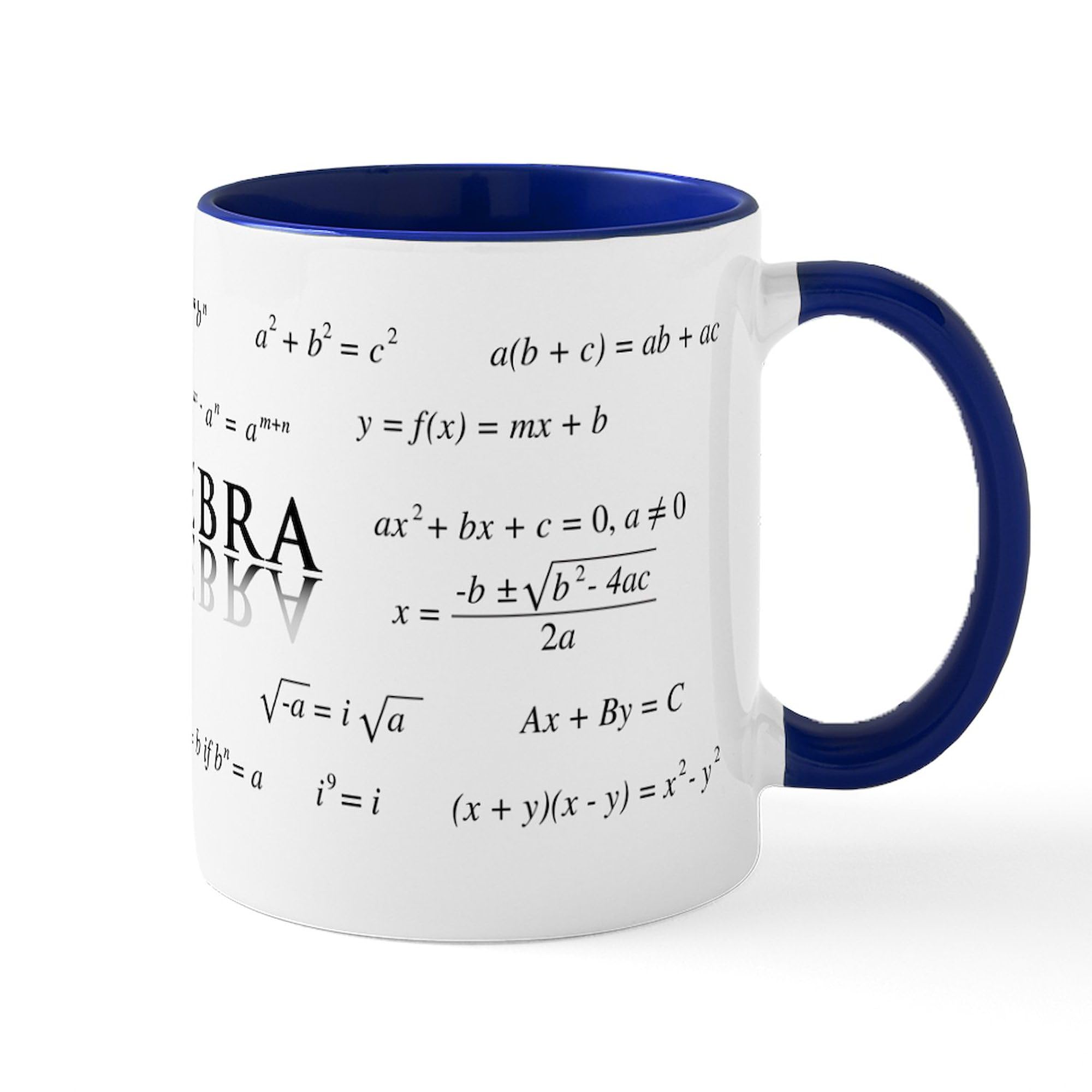 Algebra Equations Ceramic Coffee Mug 11 oz (325 ml) - Perfect for Math Teachers, Students & Science Lovers - Great Gift for Classroom, Office or Home Use