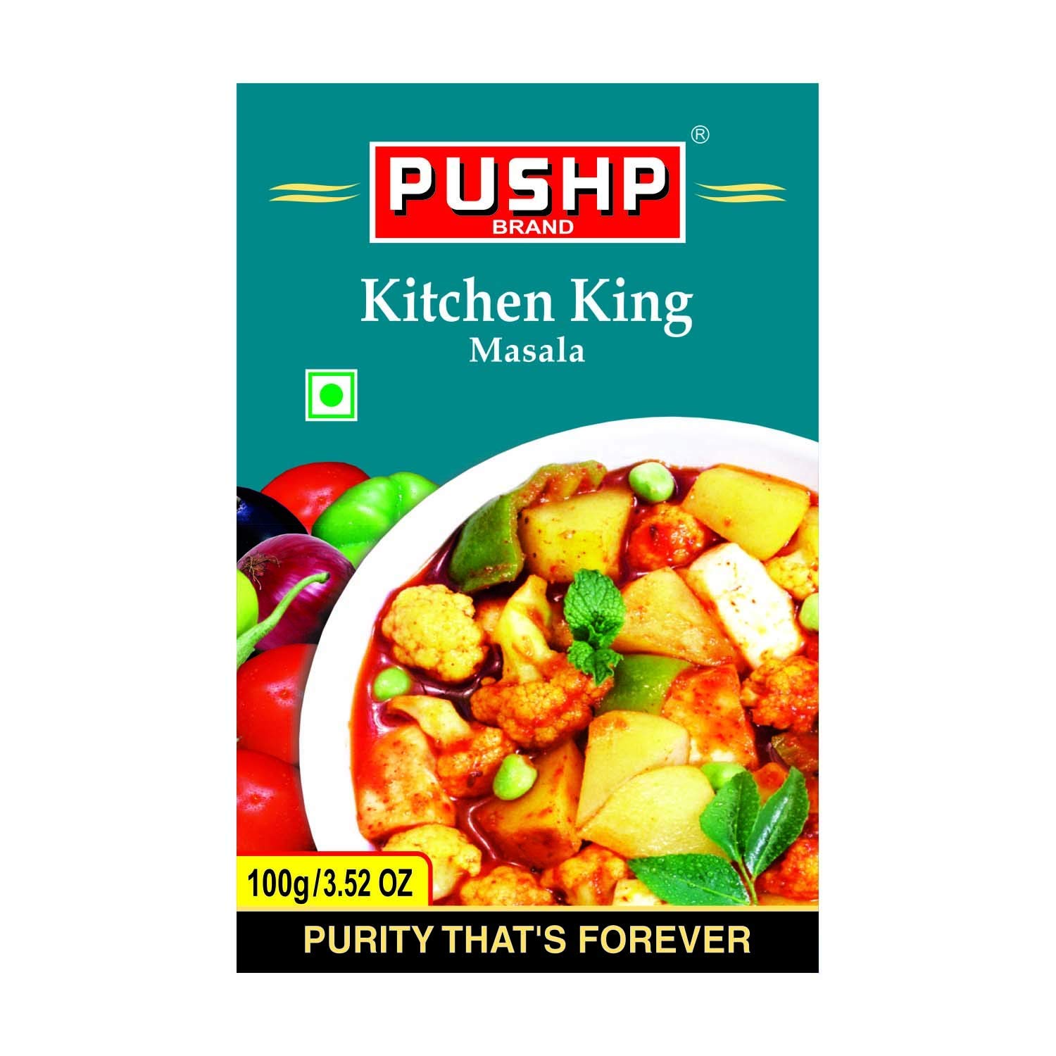 Pushp Kitchen King Masala Spice Blend - 4 Pack (100g Each) | Authentic Indian Seasoning for Curry, Biryani & Tandoori Cooking | Perfect for Home Chefs & Restaurant Use
