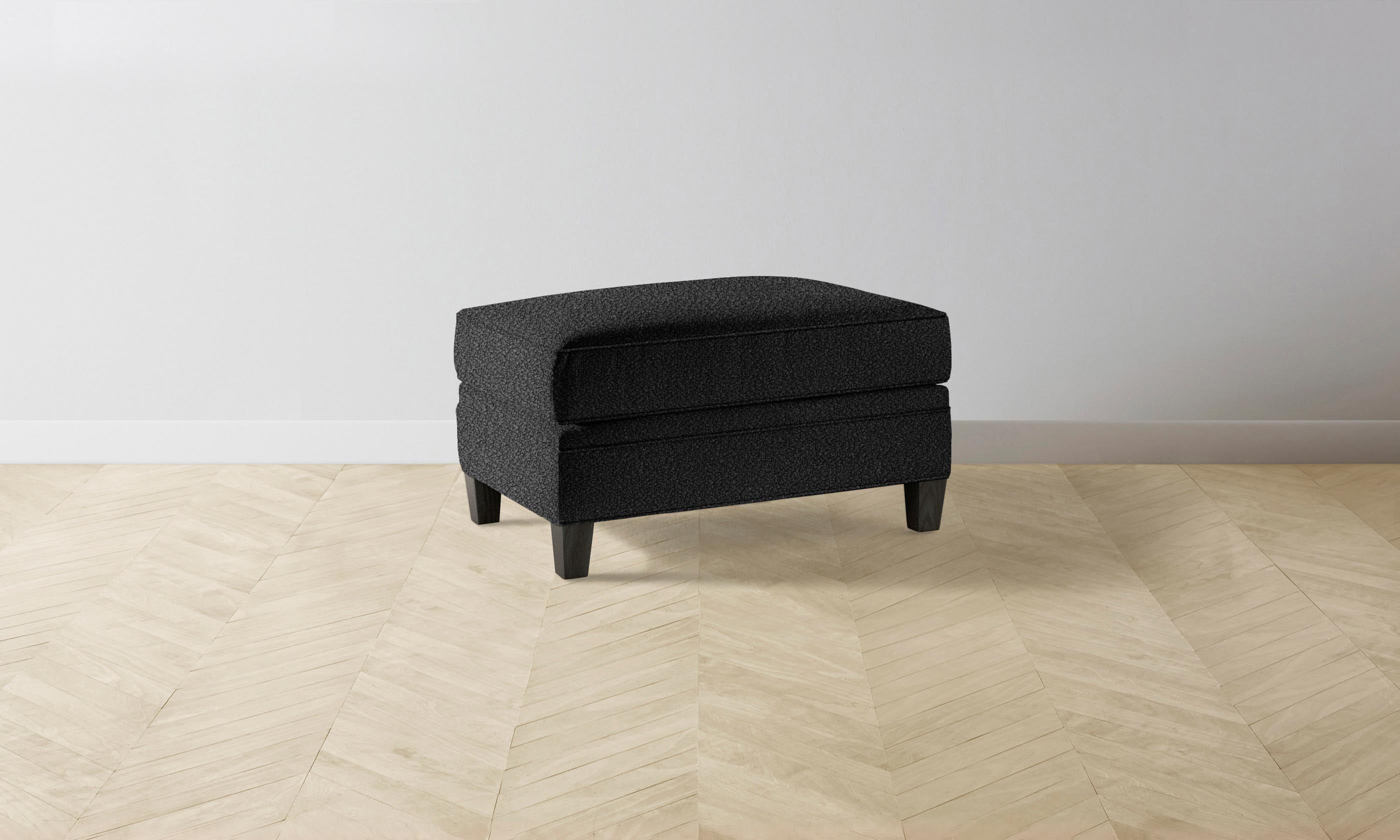 Carmine Ottoman with Italian Bouclé Fabric - Water & Stain Resistant Footrest Pouf for Living Room, Bedroom & Nursery - Perfect for Relaxing, Reading & Decorating