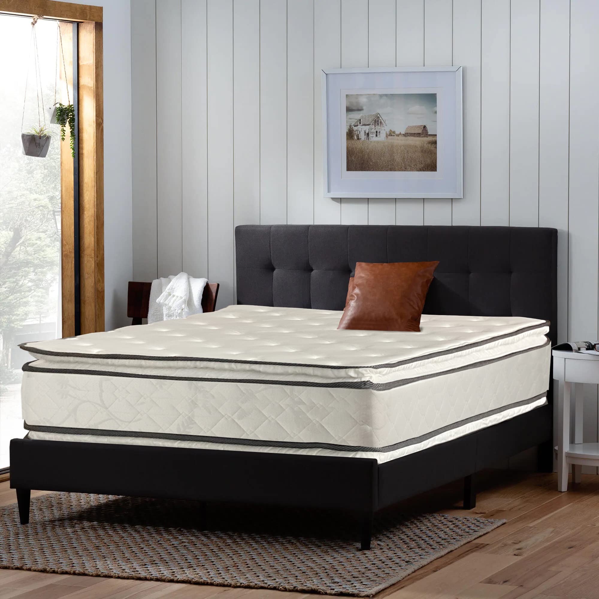 12-Inch Medium Plush Double-Sided Pillowtop Innerspring Mattress - Full XL Size for Bedroom & Guest Room - Mattress Solution with Motion Isolation & Edge Support