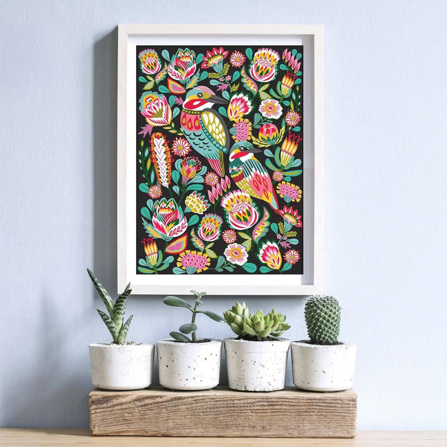 Kingfisher Birds Australian Wall Art Print - Vibrant Wildlife Home Decor for Living Room, Bedroom & Office | Nature-Inspired Canvas Painting
