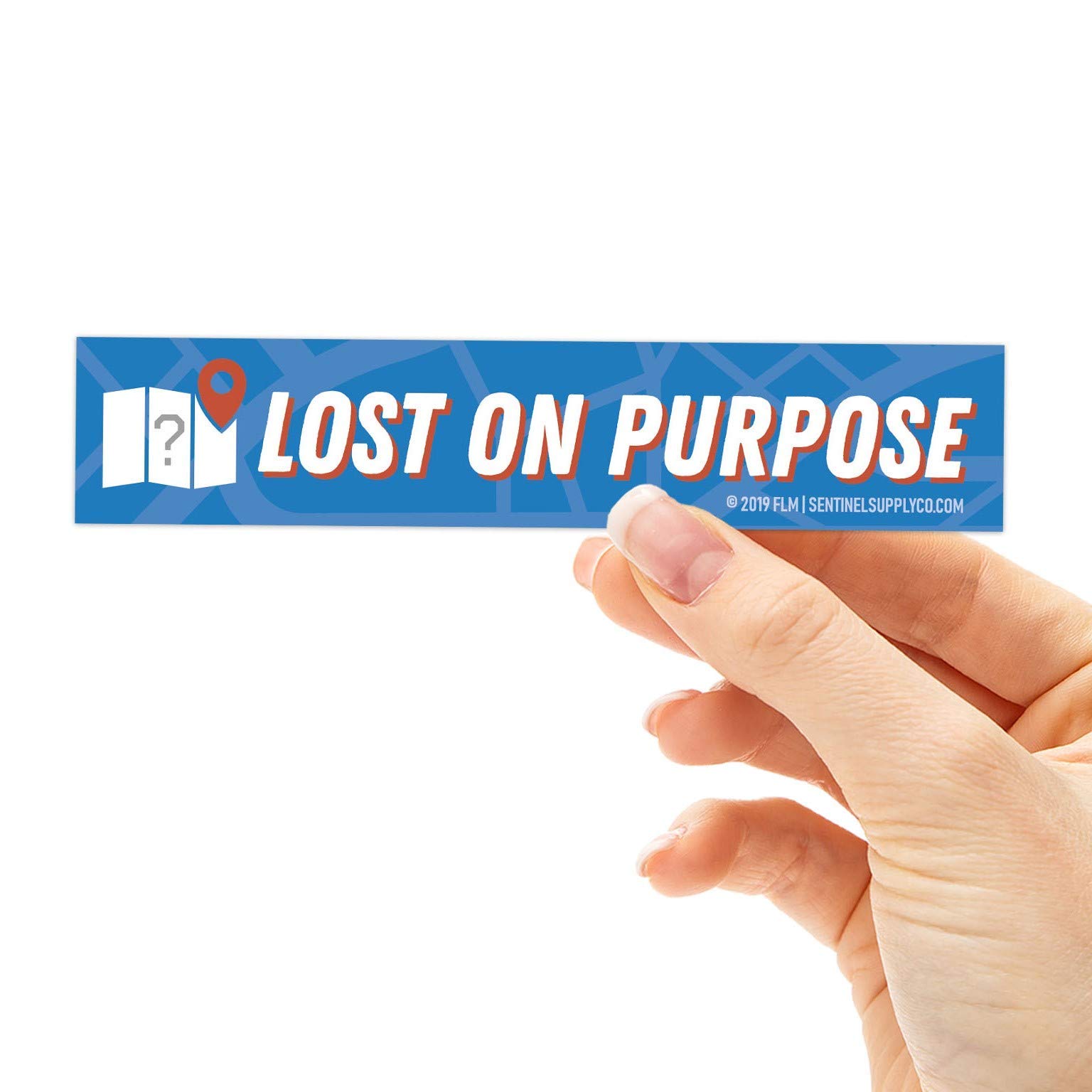 Lost on Purpose Blue Bumper Sticker - Durable Vinyl Decal for Motorcycle, RV, Camper, 4x4, Hydro Flask & Laptop | Perfect for Road Trips, Travel Adventures & Personalizing Your Gear