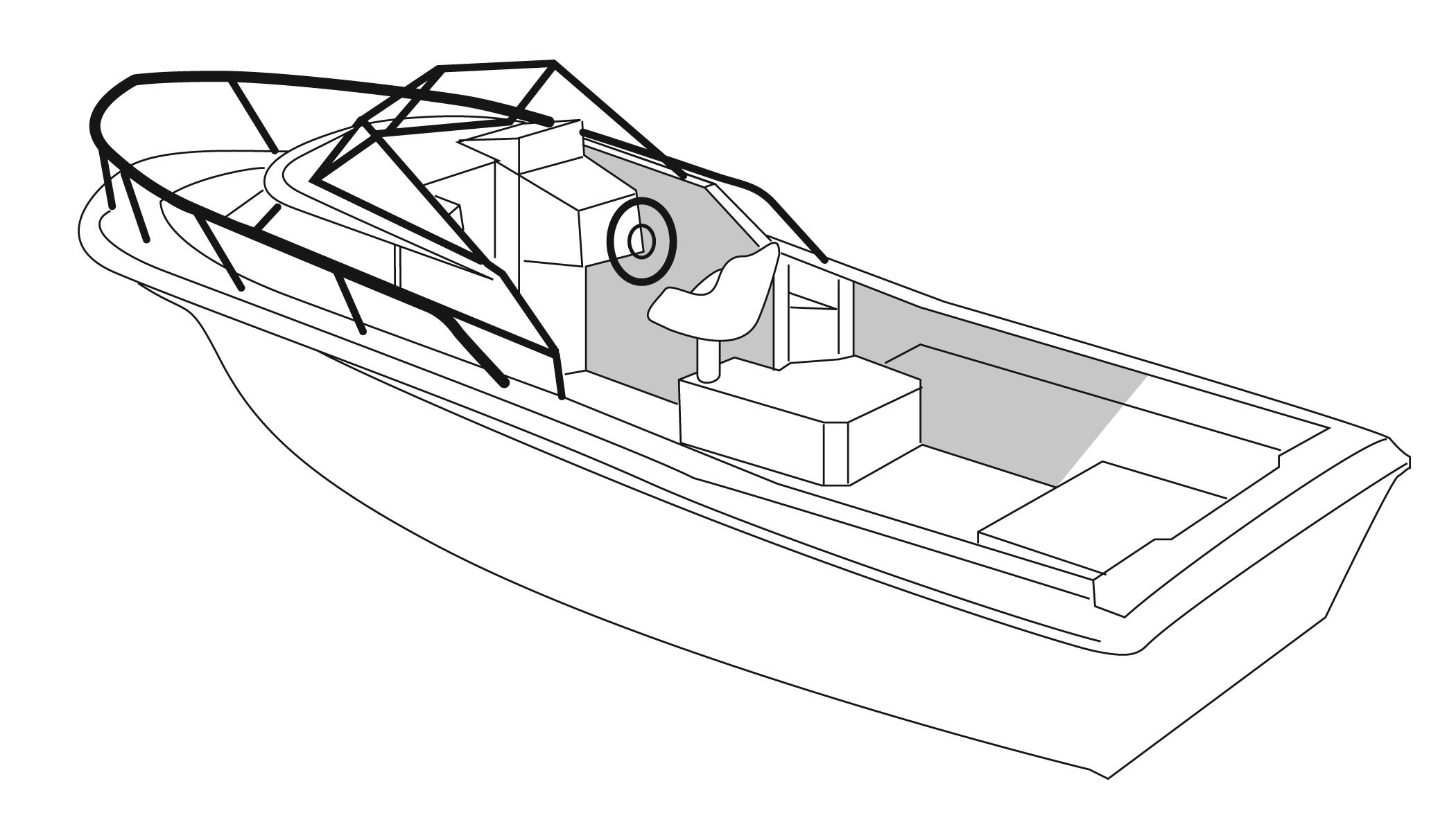 Premium Walk-Around Cuddy Cabin Boat Cover - Heavy Duty Waterproof Protection for Outboard Boats - Ideal for Marine Storage & Outdoor Mooring