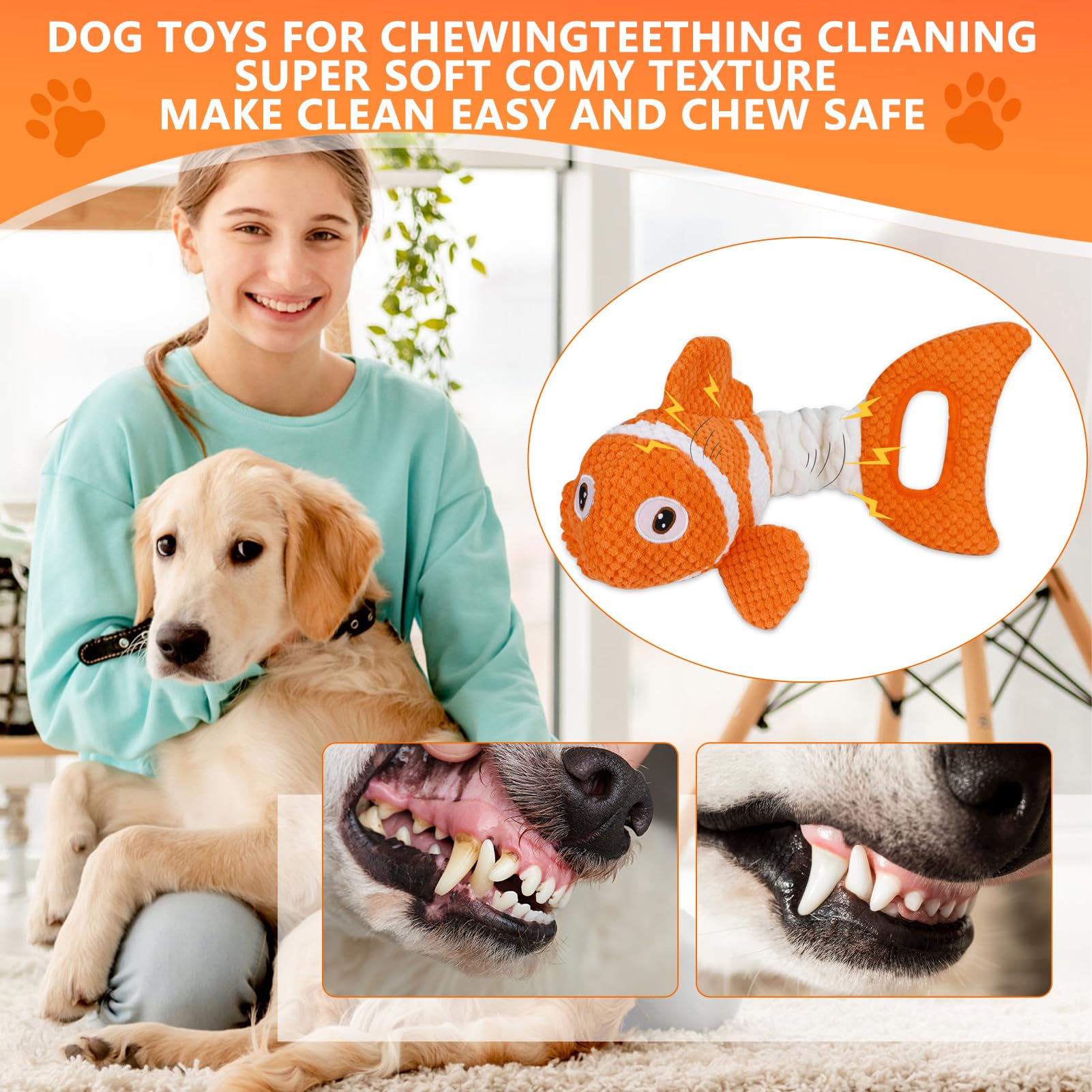Durable Squeaky Dog Toys for Small, Medium & Large Dogs - Interactive Tug of War Puppy Toys with Soft Fabric for Indoor & Outdoor Play | Perfect for Training, Fetch Games & Bonding with Your Pet